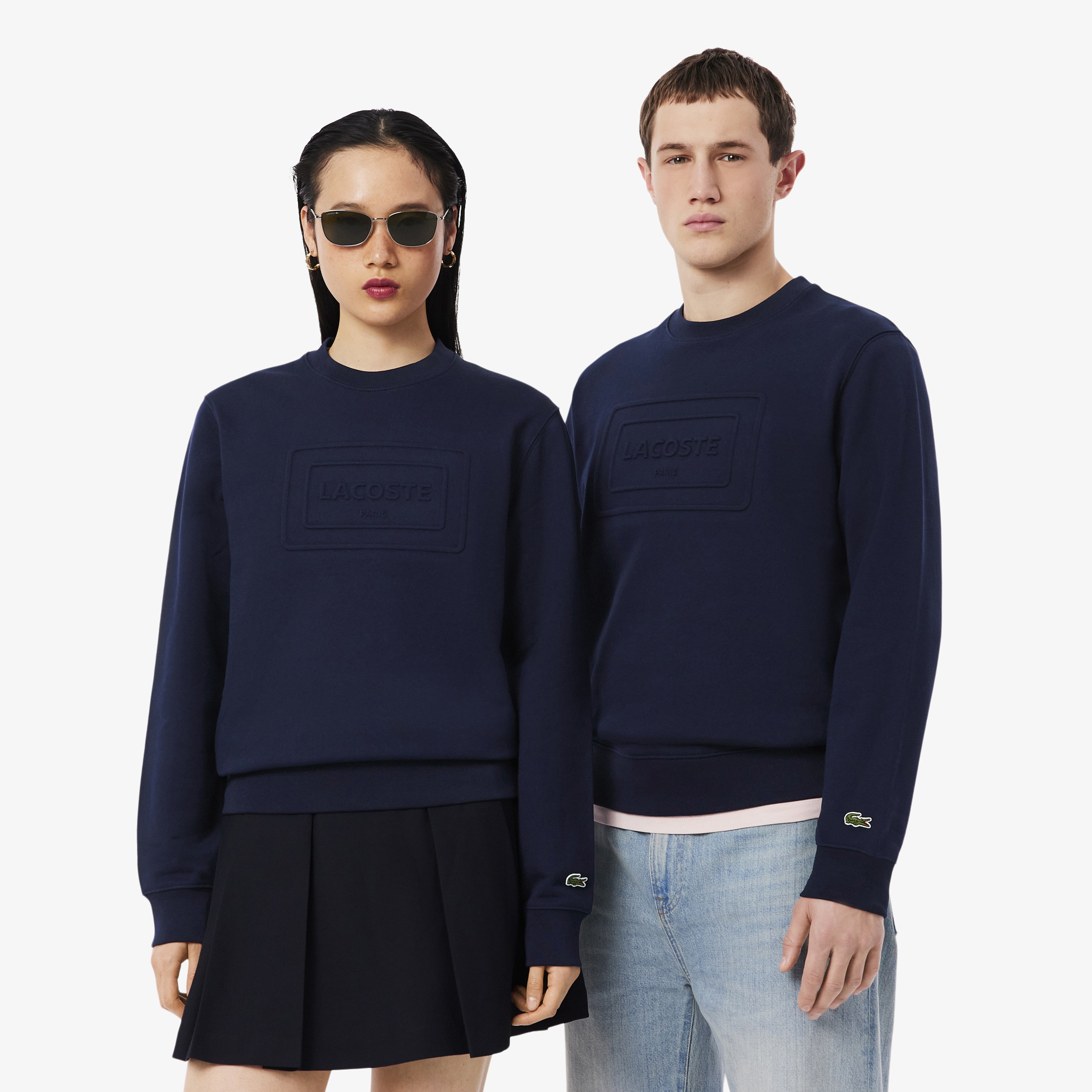 Unisex Classic Fit Bisiklet Yaka Baskılı Lacivert Sweatshirt Unisex Classic Fit Bisiklet Yaka Baskılı Lacivert Sweatshirt