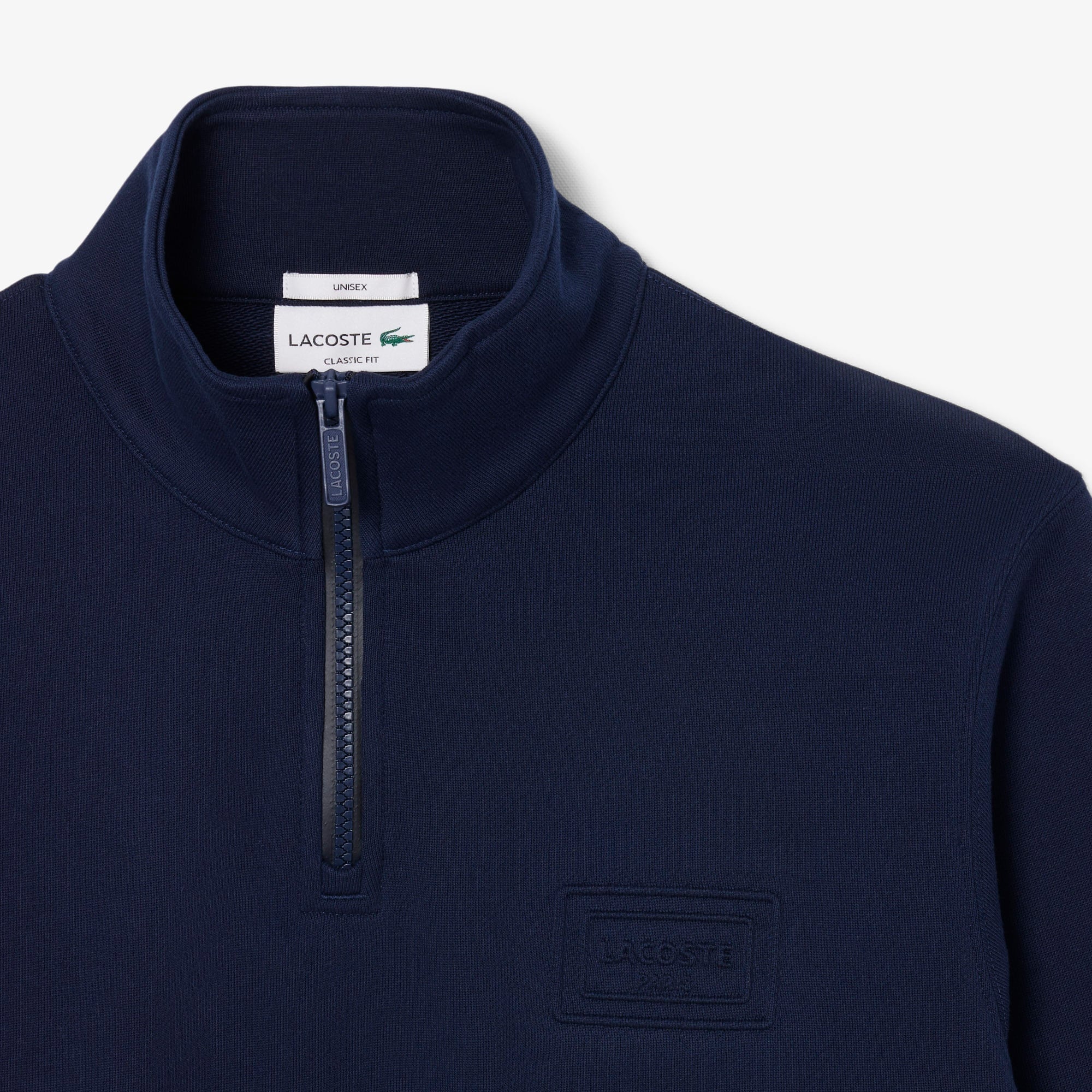 Unisex Classic Fit Yarım Fermuarlı Lacivert Sweatshirt