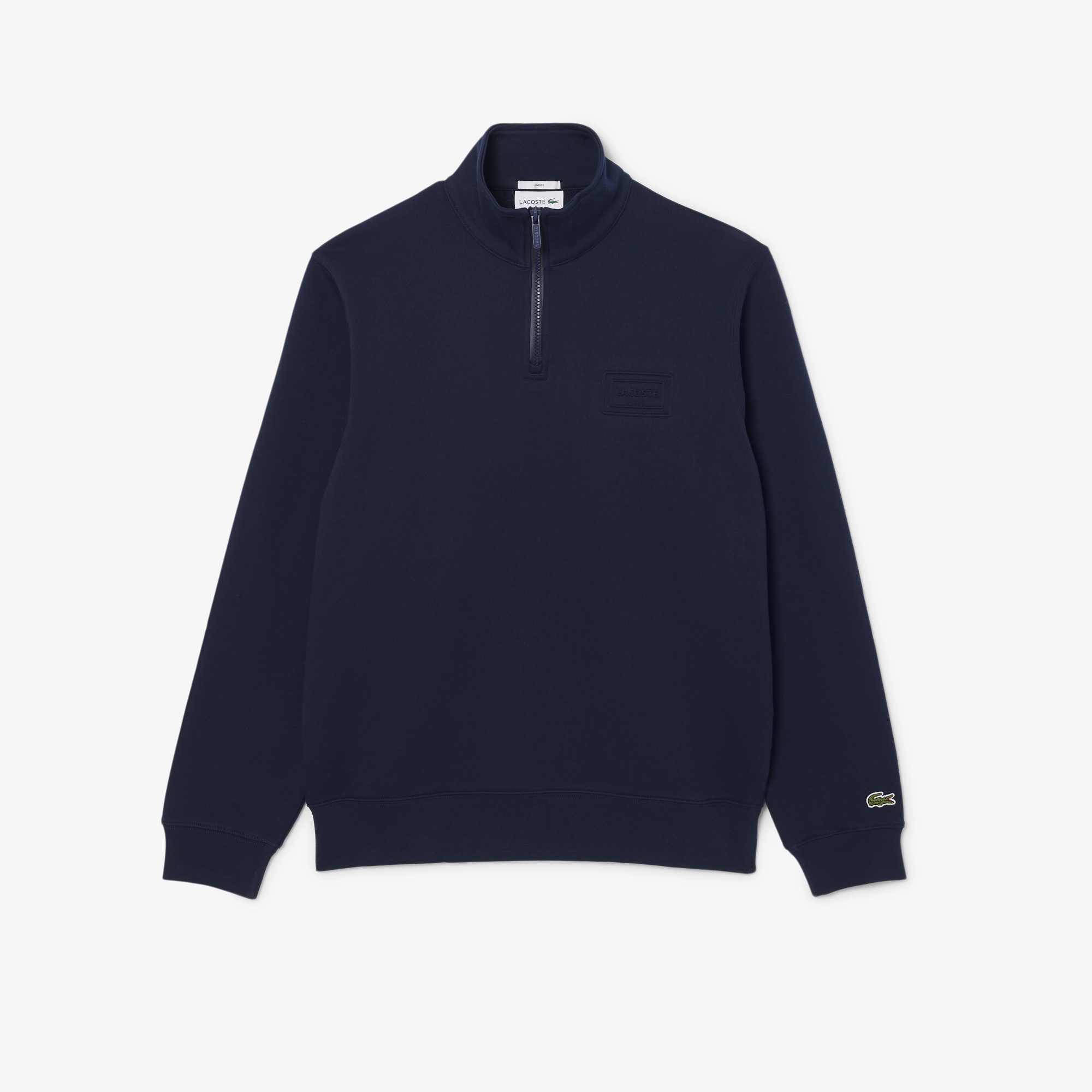 Unisex Classic Fit Yarım Fermuarlı Lacivert Sweatshirt