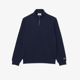 Unisex Classic Fit Yarım Fermuarlı Lacivert Sweatshirt Lacivert