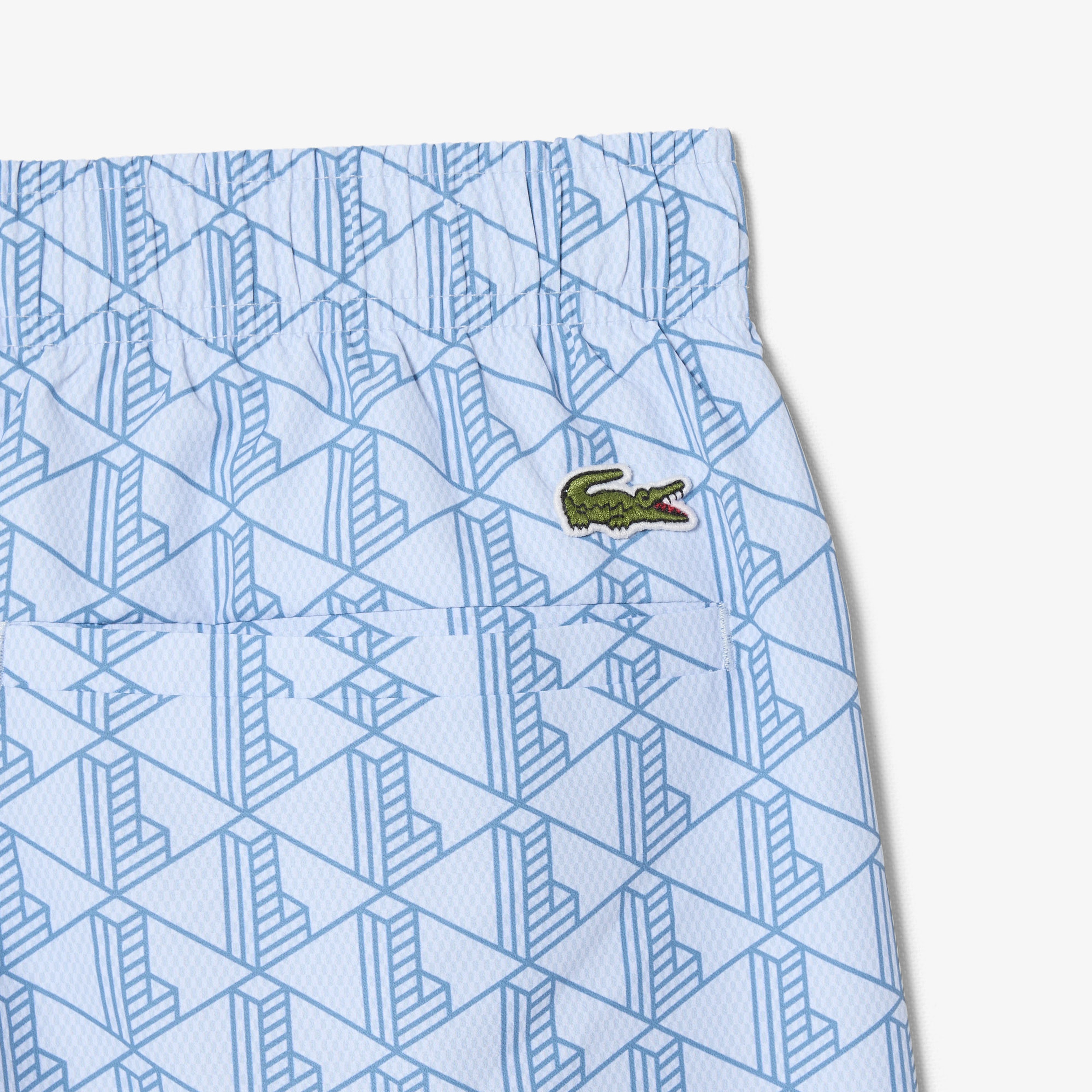 Erkek Monogram Mavi Deniz Şortu Erkek Monogram Mavi Deniz Şortu