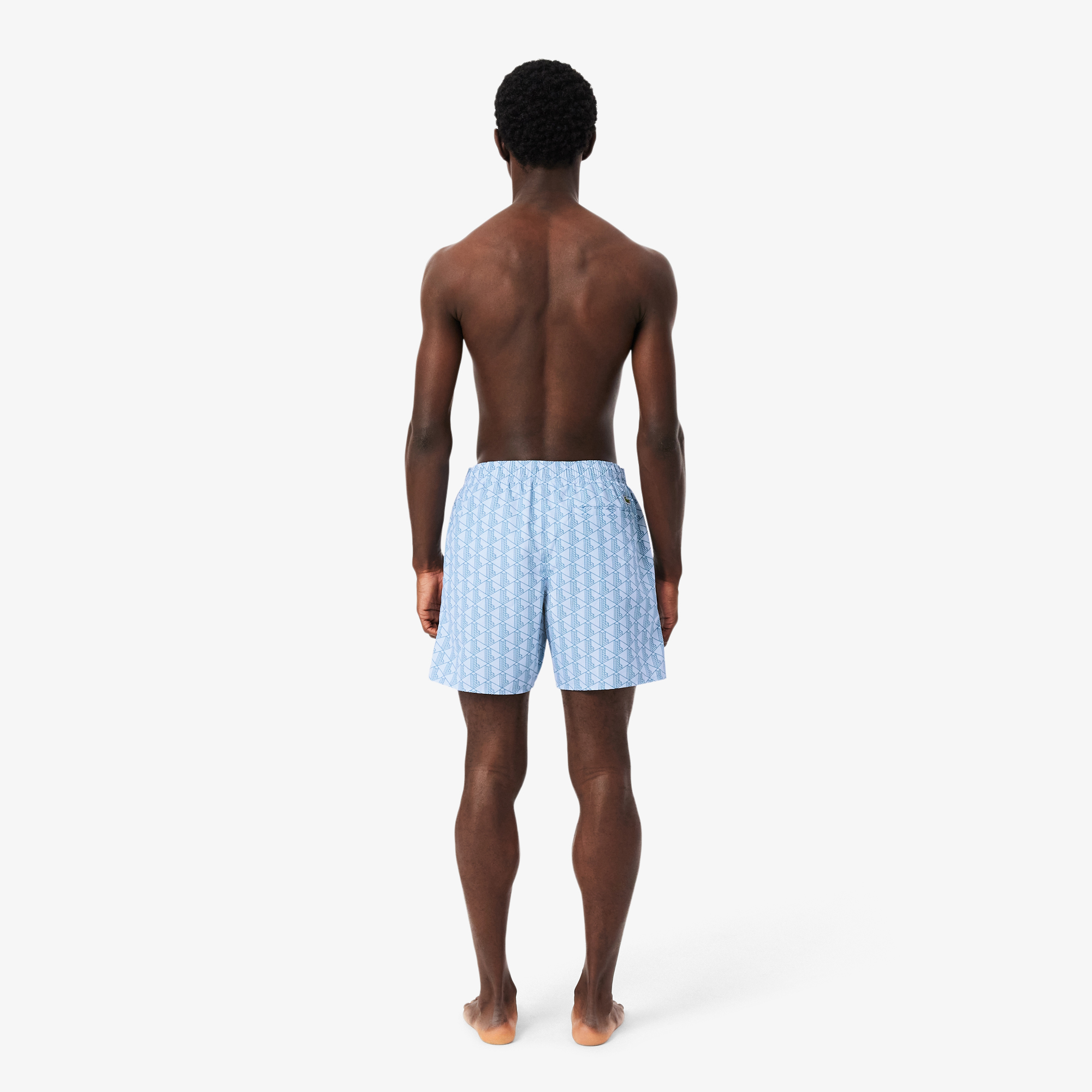 Lacoste Erkek Monogram Mavi Deniz Şortu görsel 3