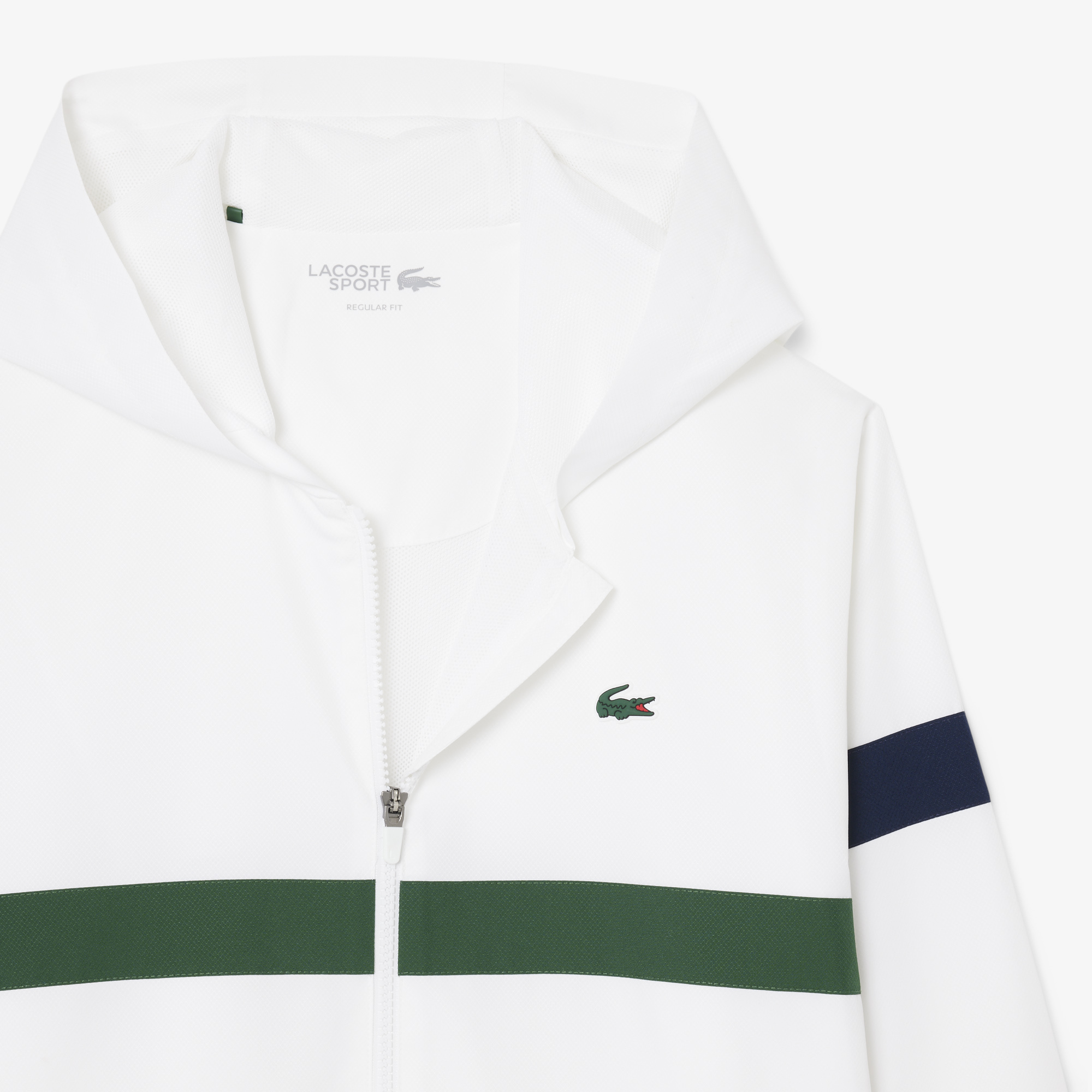 Lacoste Erkek Regular Fit Kapüşonlu Renk Bloklu Beyaz Eşofman Takımı görsel 7