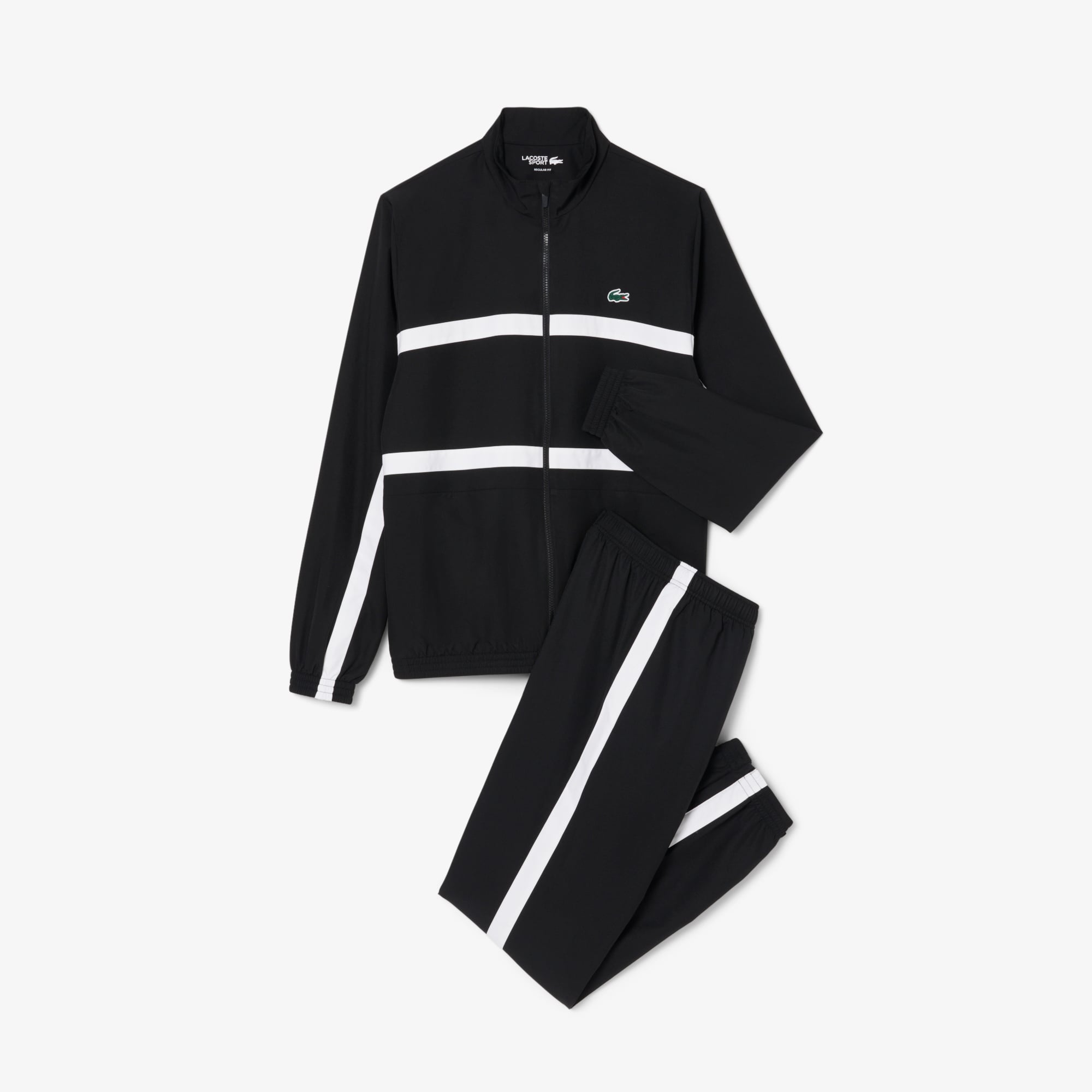 Lacoste Erkek Regular Fit Renk Bloklu Siyah Eşofman Takımı görsel 5