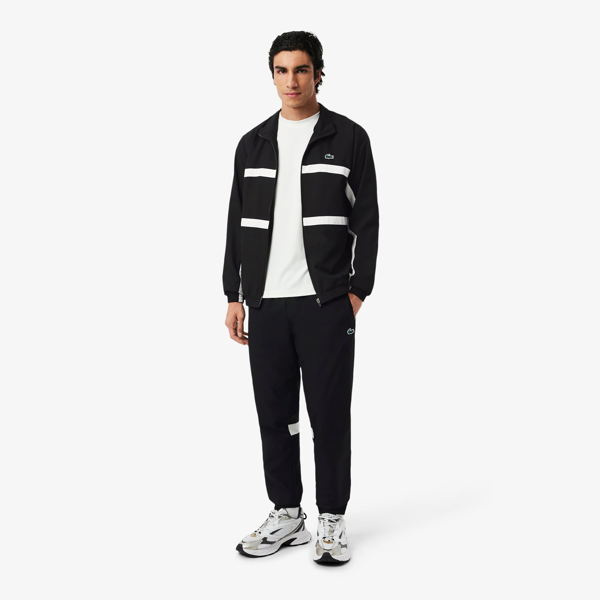 Lacoste Erkek Regular Fit Renk Bloklu Siyah Eşofman Takımı