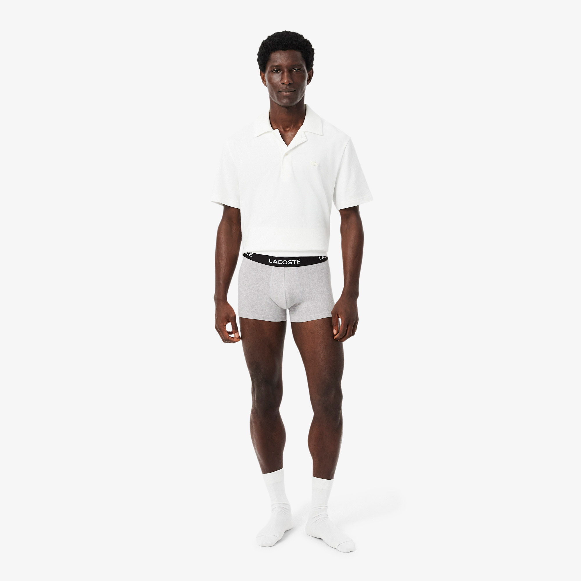 Lacoste Erkek 3'lü Gri Boxer görsel 7
