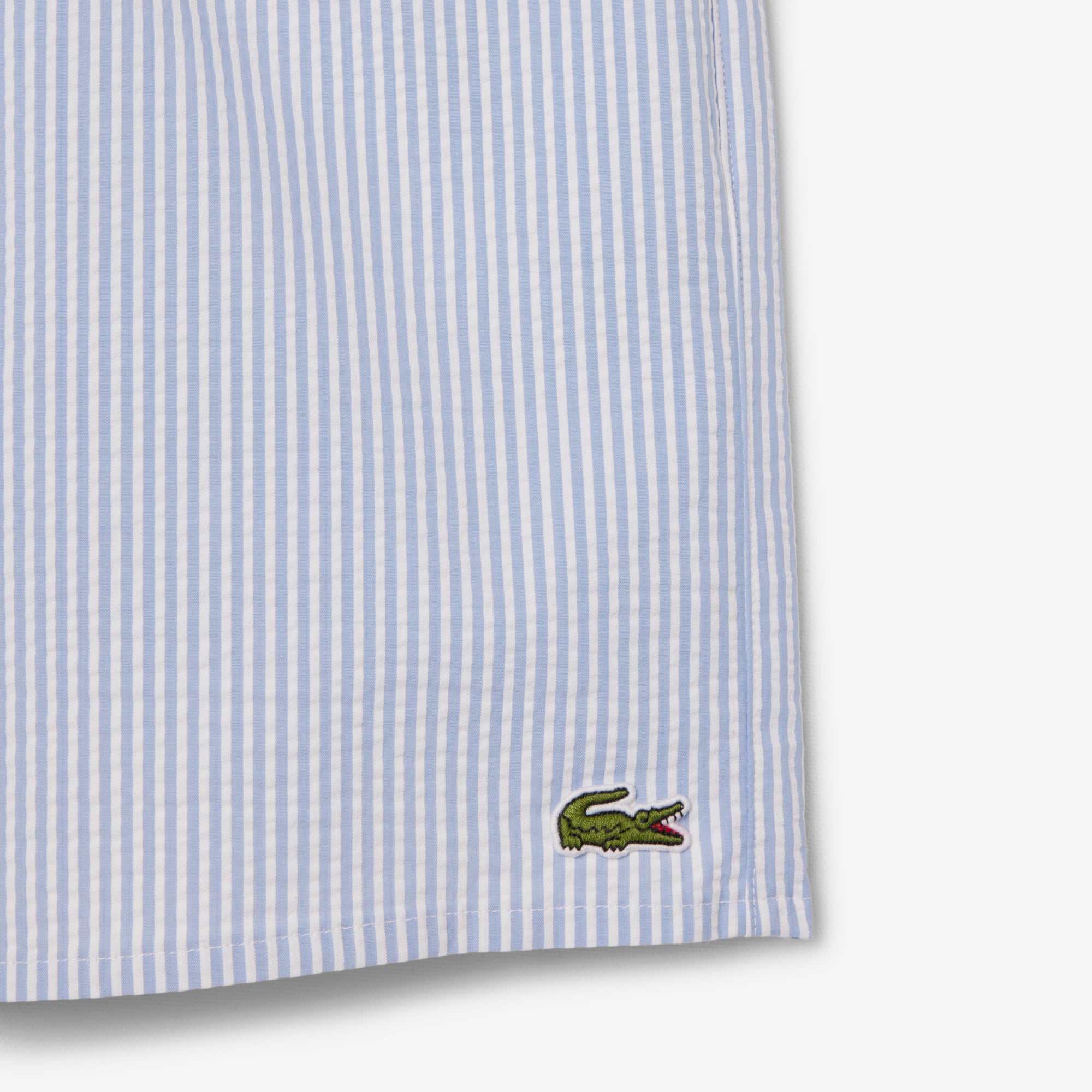 Lacoste Erkek Çizgili Açık Mavi Deniz Şortu görsel 6