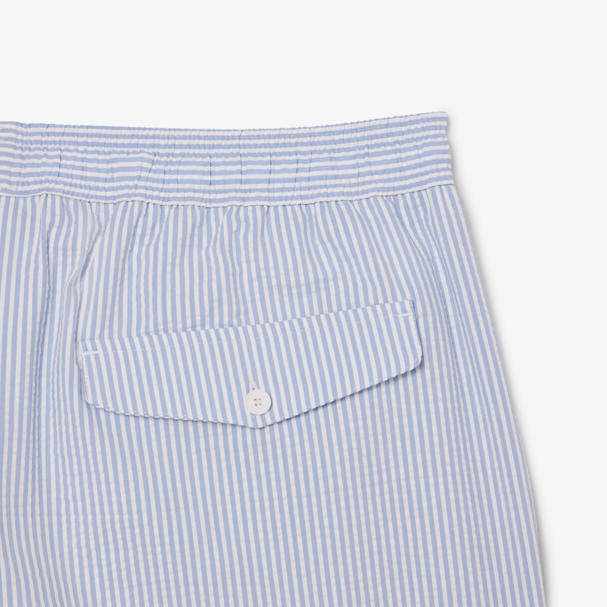 Lacoste Erkek Çizgili Açık Mavi Deniz Şortu görsel 8