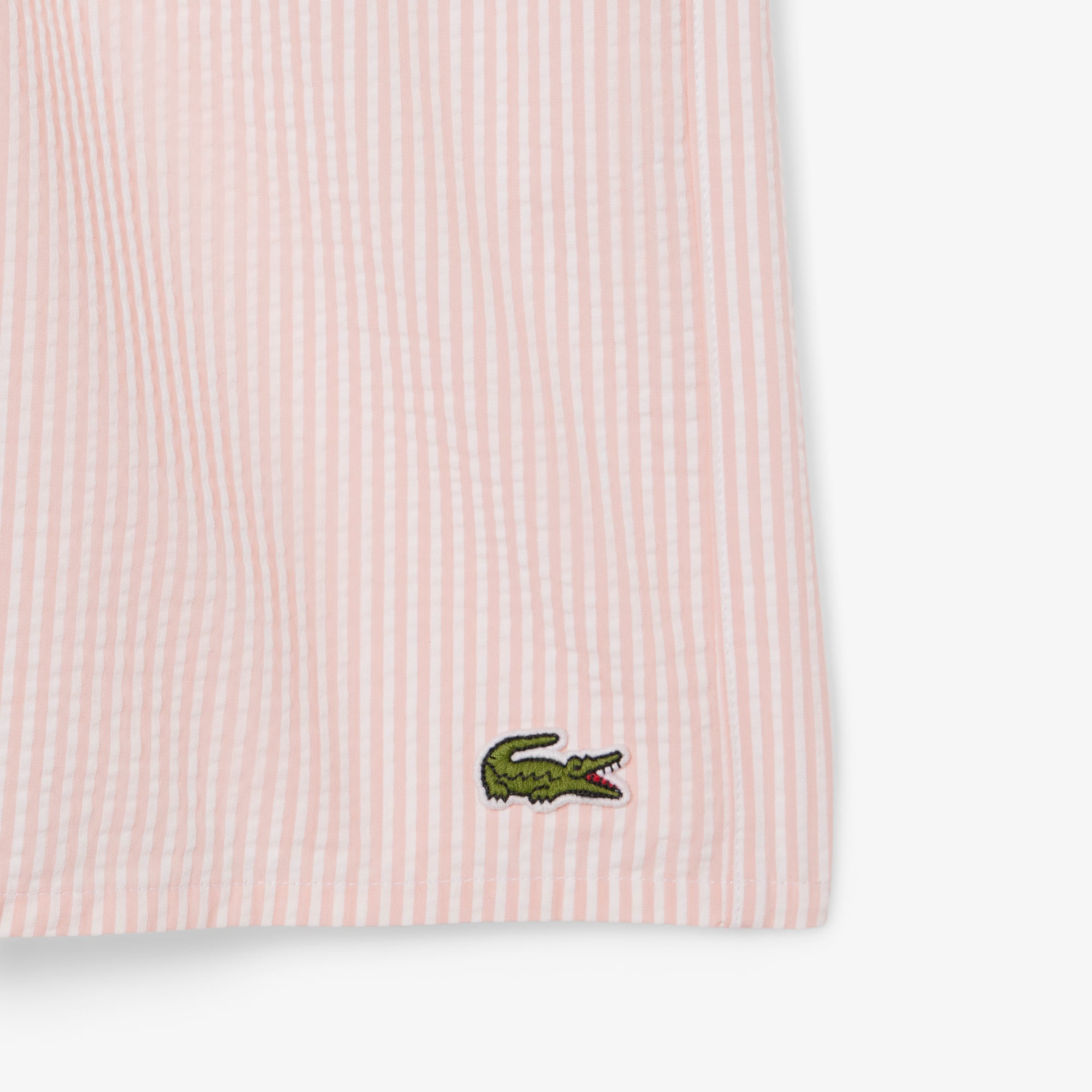 Lacoste Erkek Çizgili Pembe Deniz Şortu görsel 6