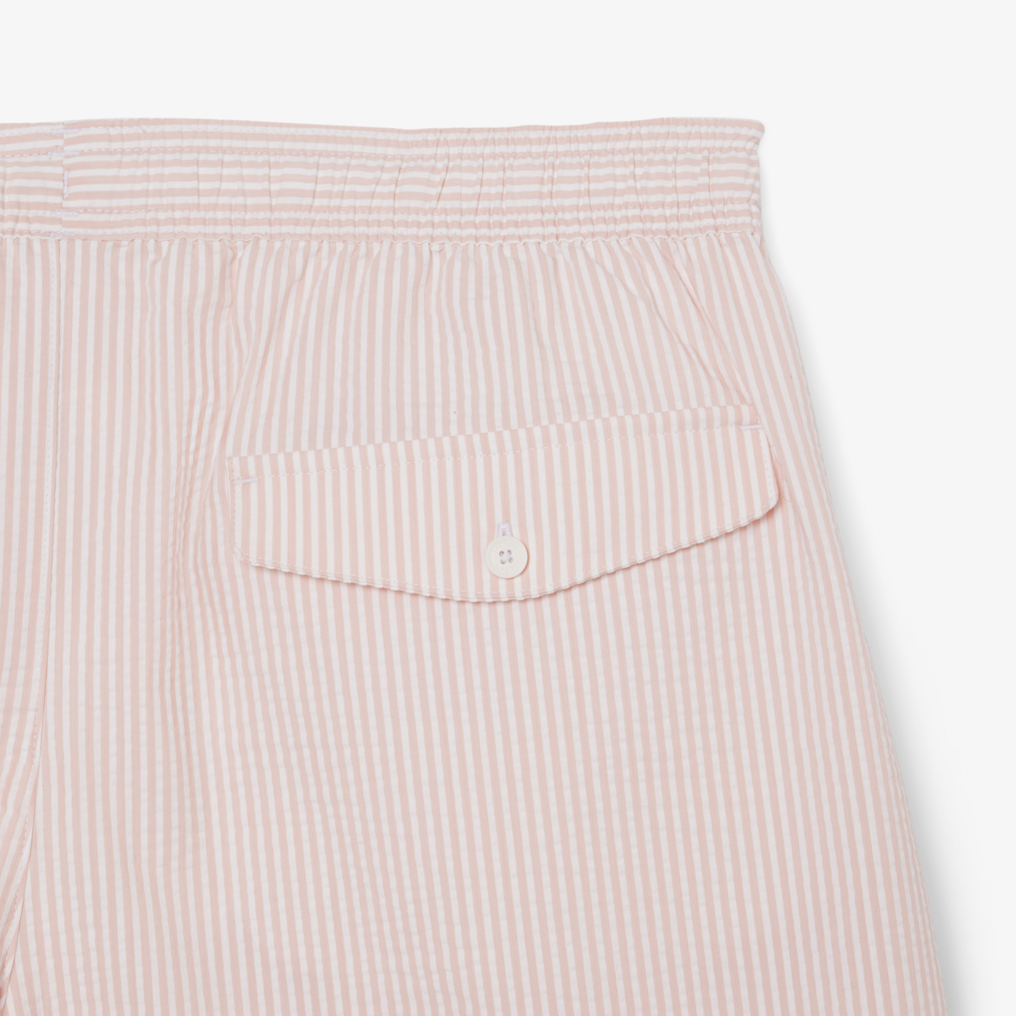 Lacoste Erkek Çizgili Pembe Deniz Şortu görsel 8