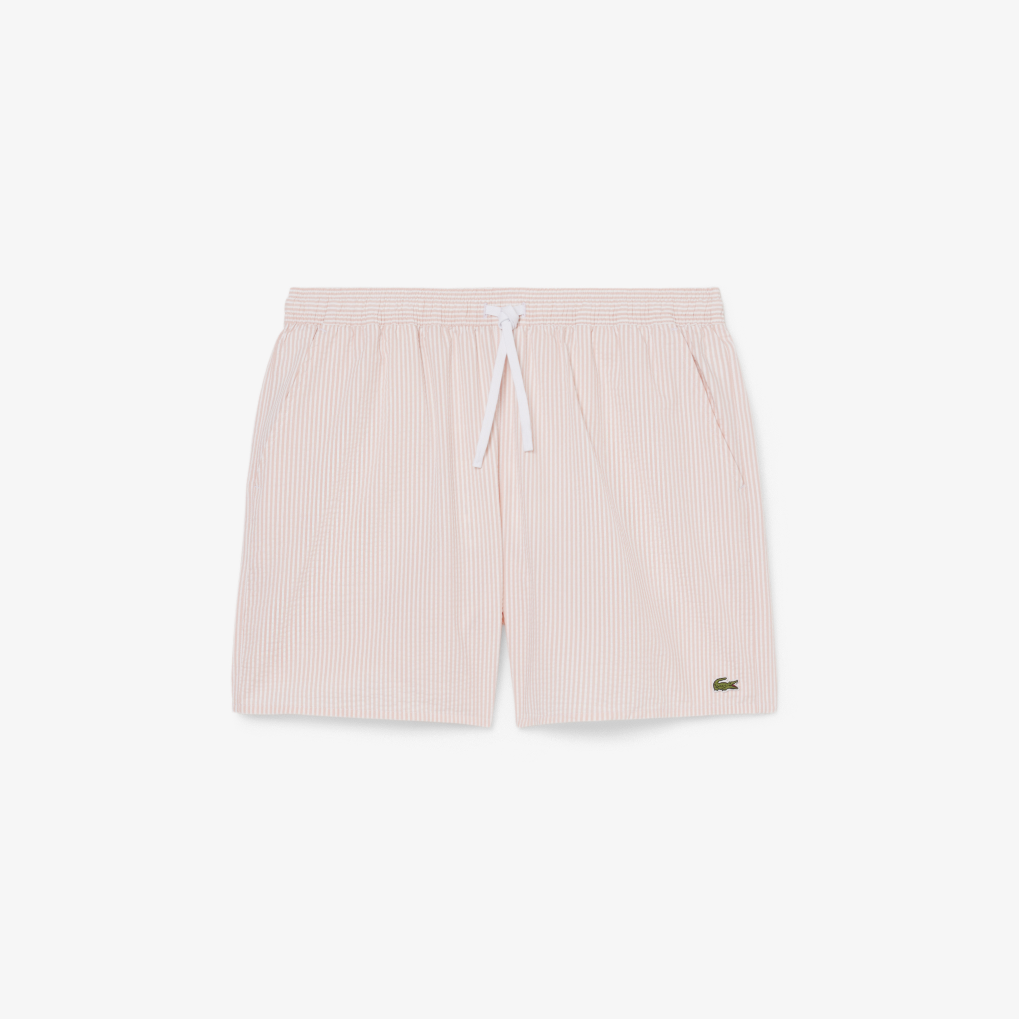 Lacoste Erkek Çizgili Pembe Deniz Şortu görsel 4