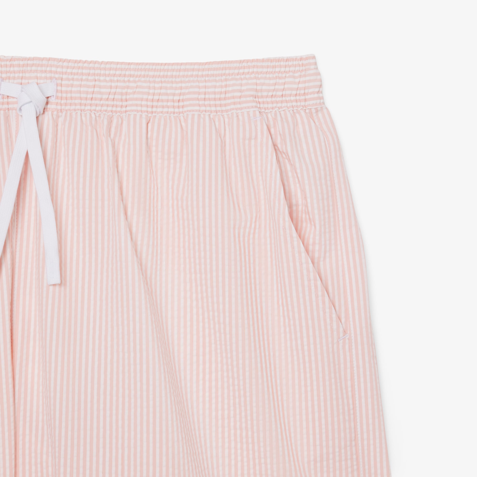 Lacoste Erkek Çizgili Pembe Deniz Şortu görsel 5