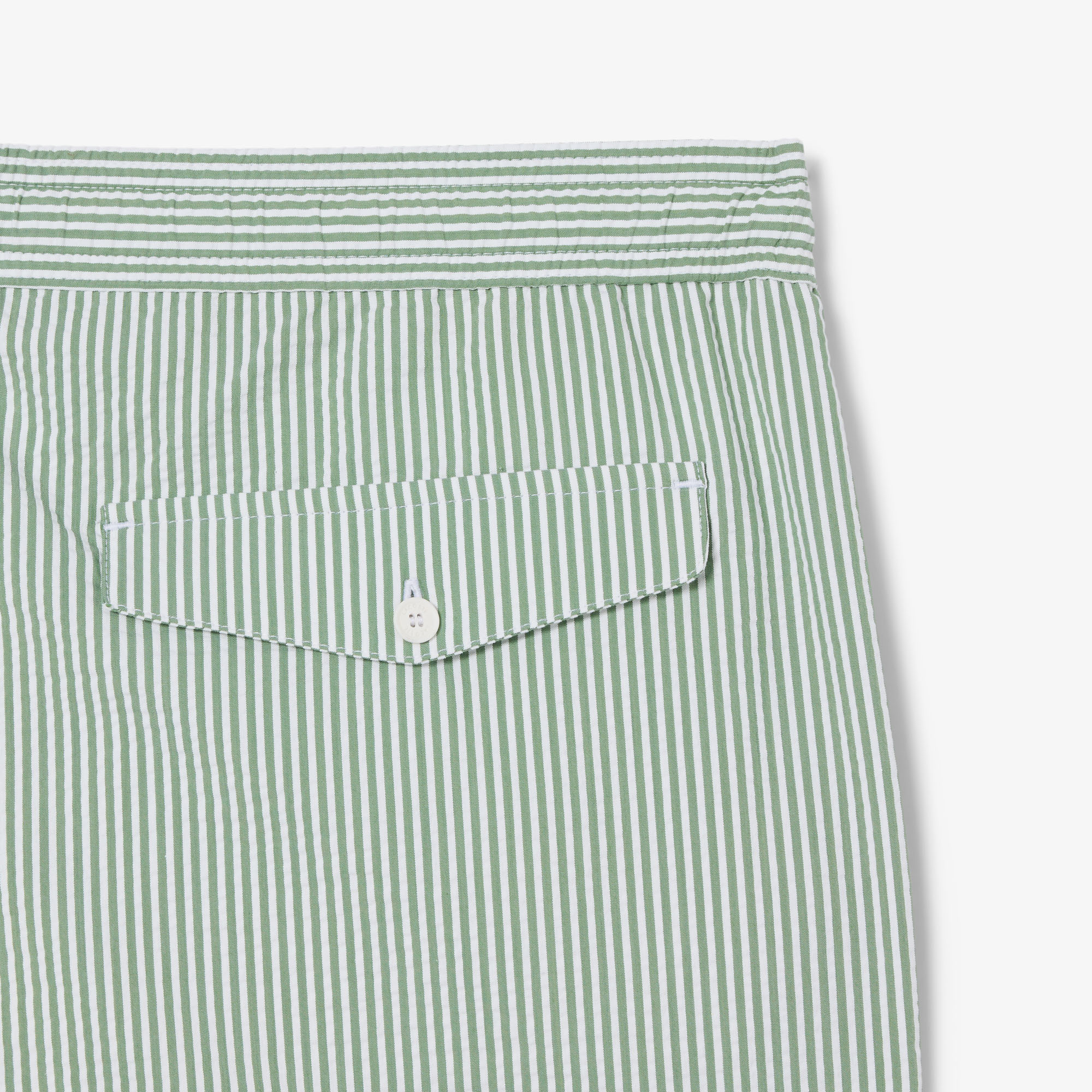 Lacoste Erkek Çizgili Yeşil Deniz Şortu görsel 8