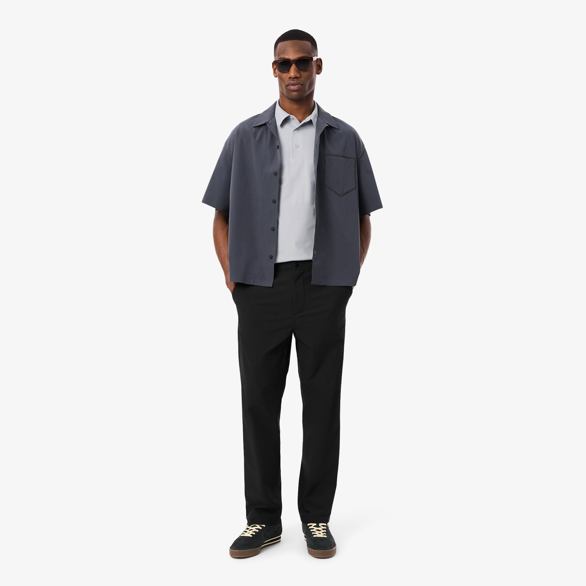 Erkek Regular Fit Gri Polo