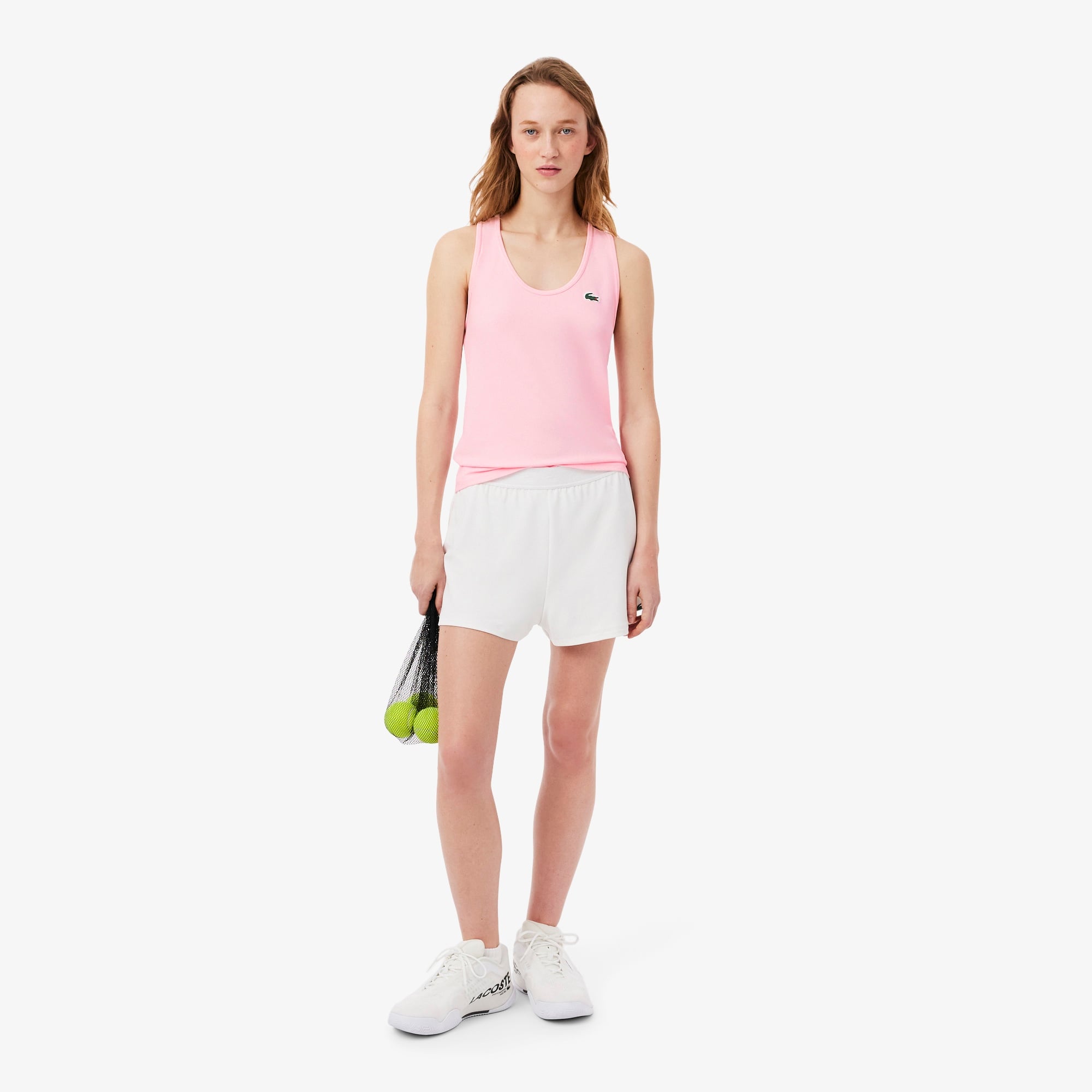 Kadın Slim Fit Kolsuz Bisiklet Yaka Pembe T-Shirt