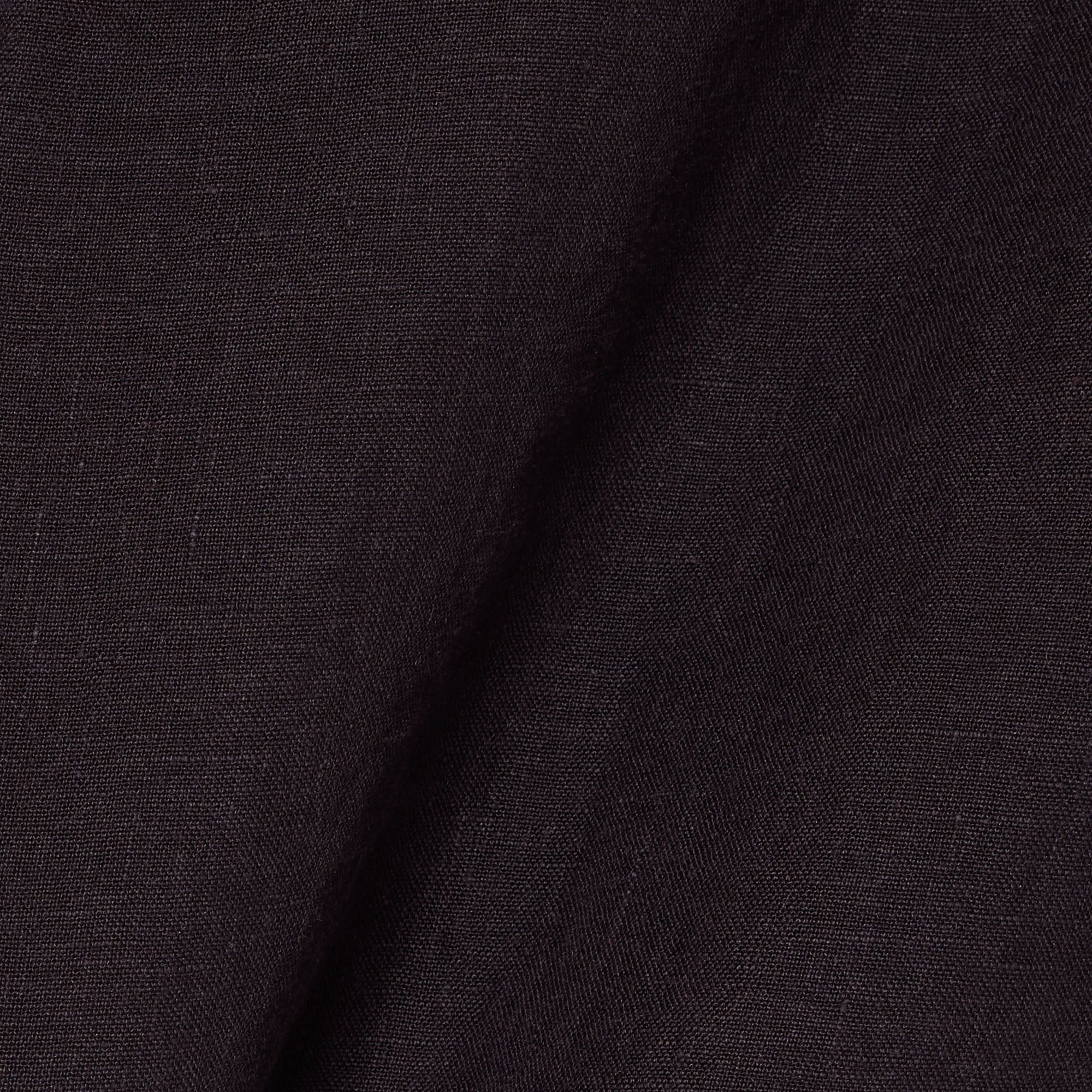 Erkek Regular Fit Düğmeli Yaka Keten Koyu Kahverengi Gömlek