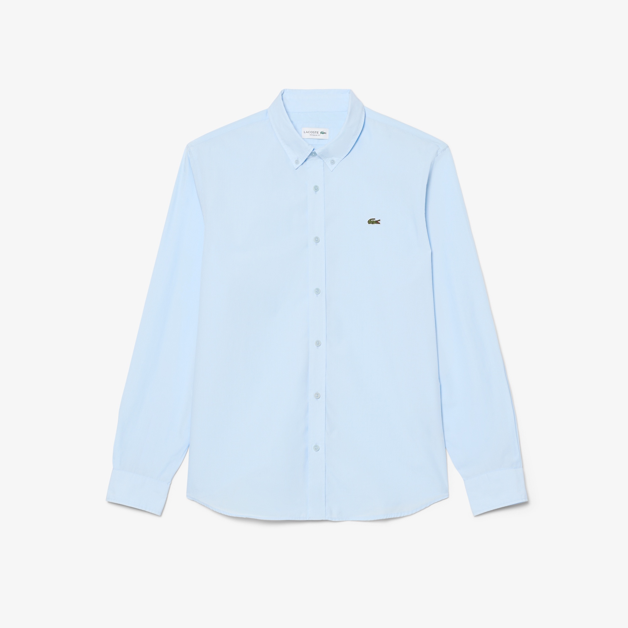 Erkek Regular Fit Düğmeli Yaka Mavi Gömlek