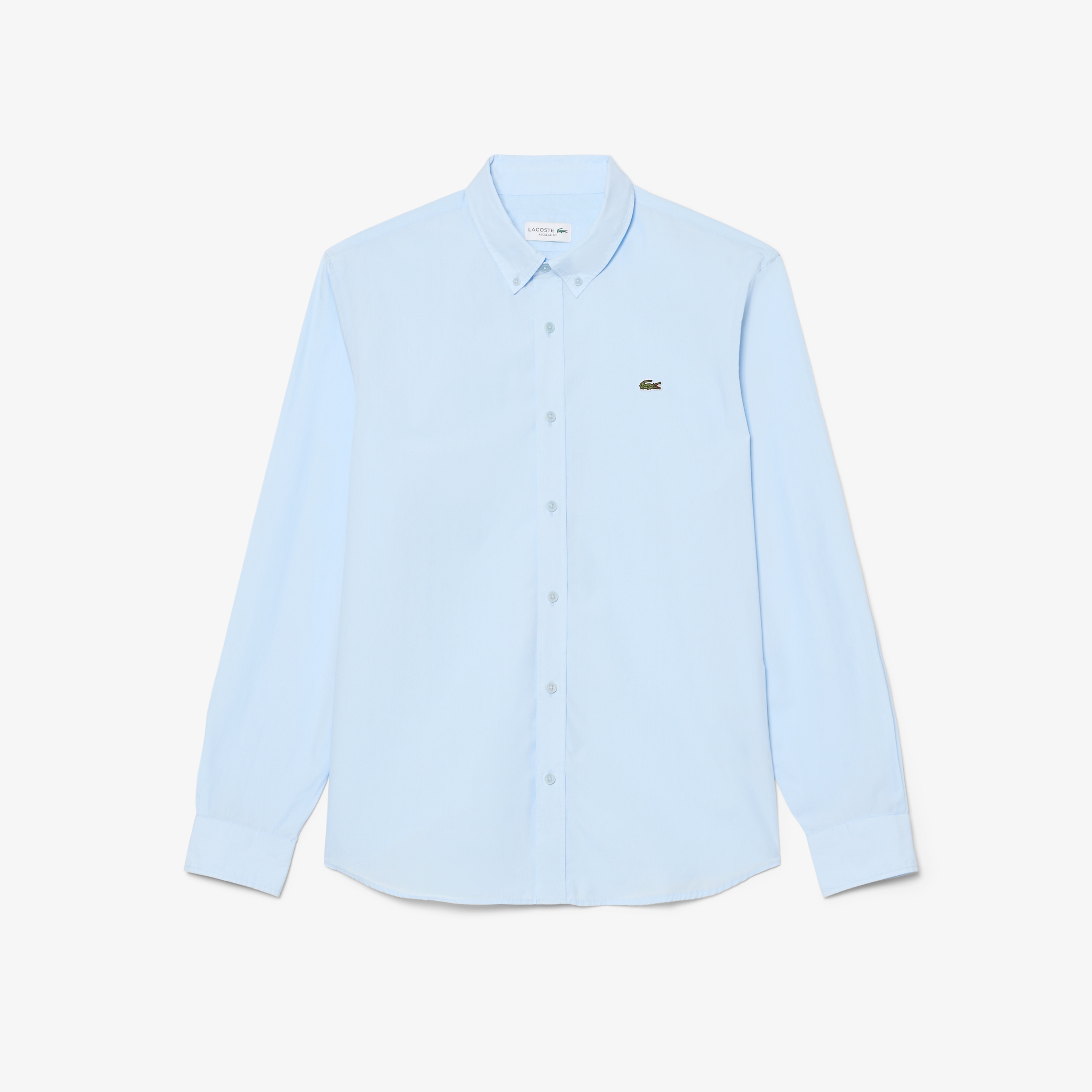 Erkek Regular Fit Düğmeli Yaka Mavi Gömlek