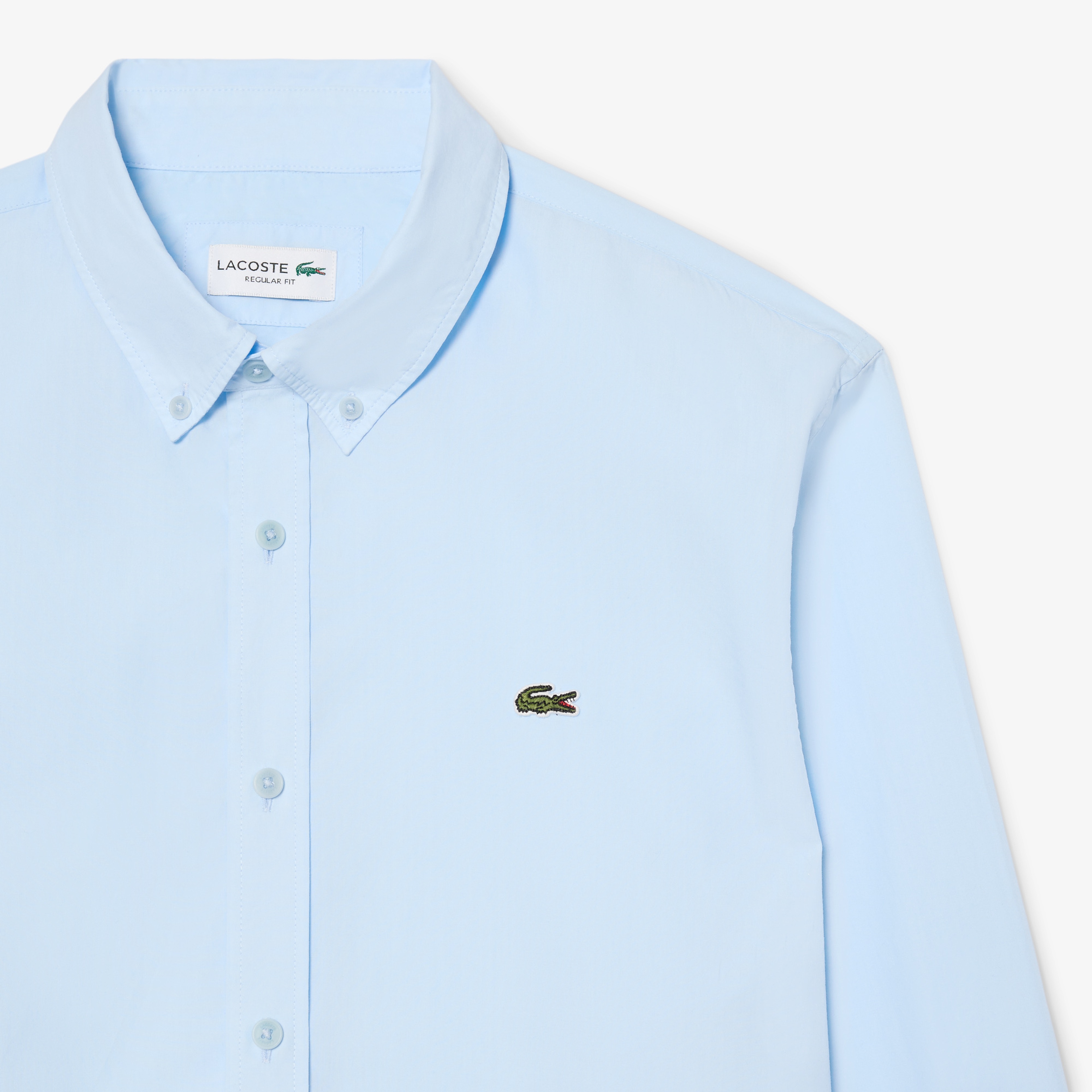 Erkek Regular Fit Düğmeli Yaka Mavi Gömlek