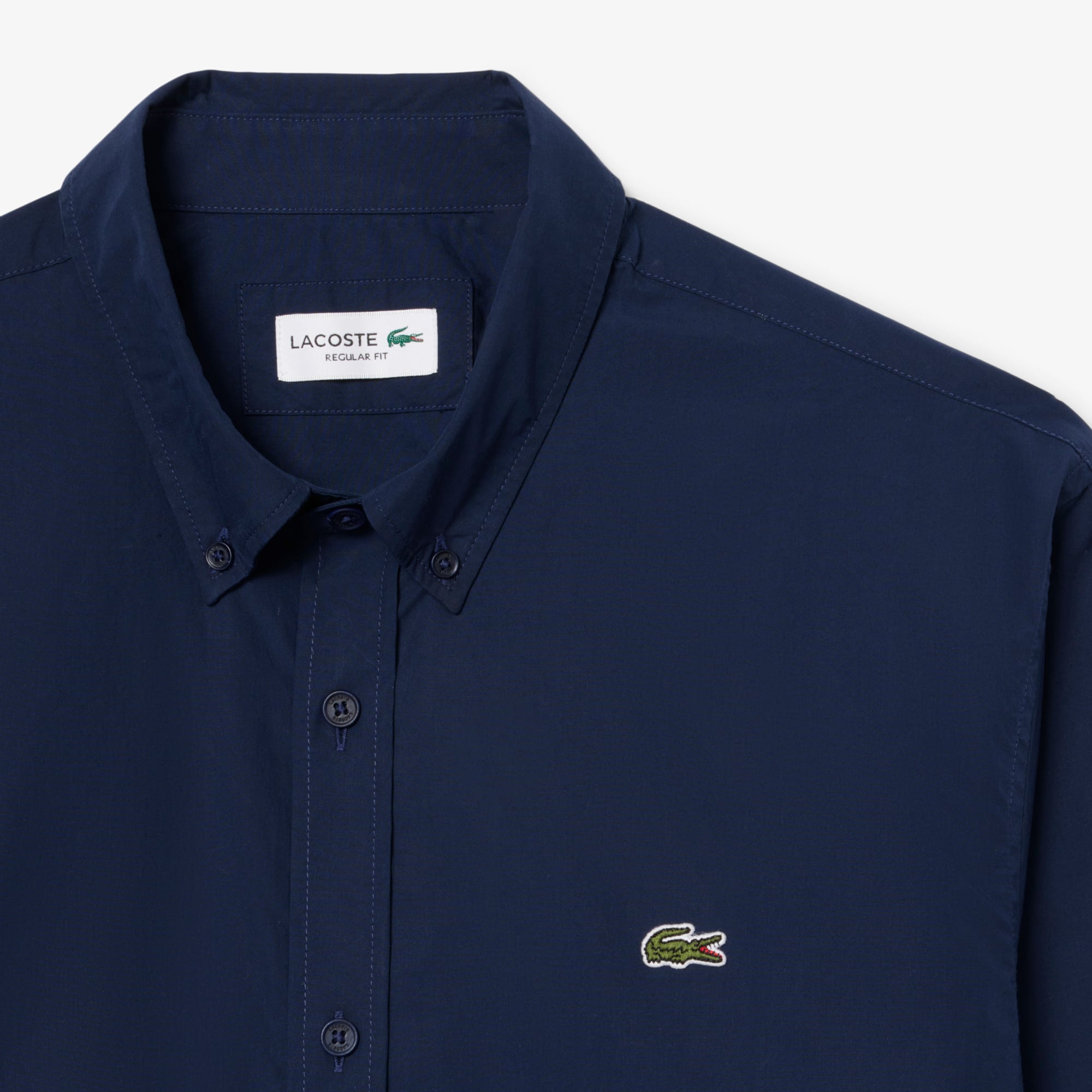 Lacoste Erkek Regular Fit Düğmeli Yaka Lacivert Gömlek görsel 6