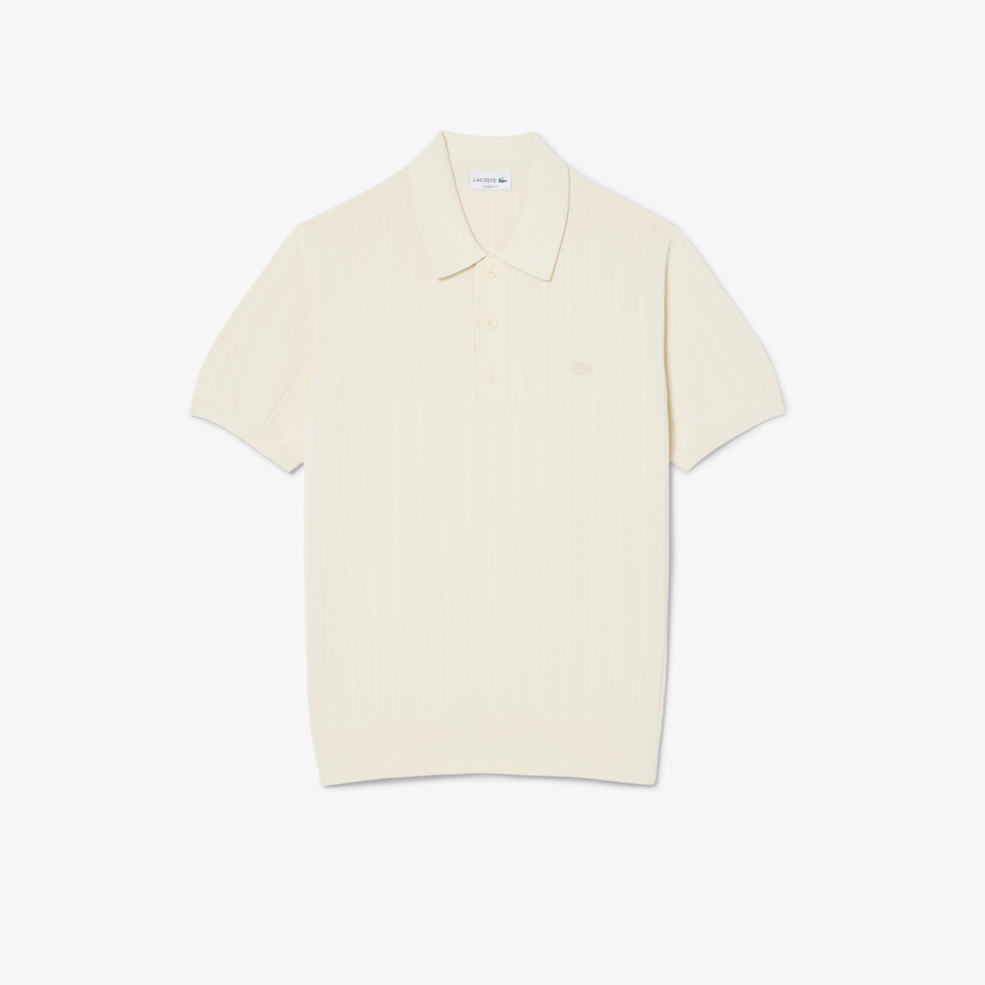 Lacoste Erkek Classic Fit Kısa Kollu Polo Yaka Krem Triko görsel 5