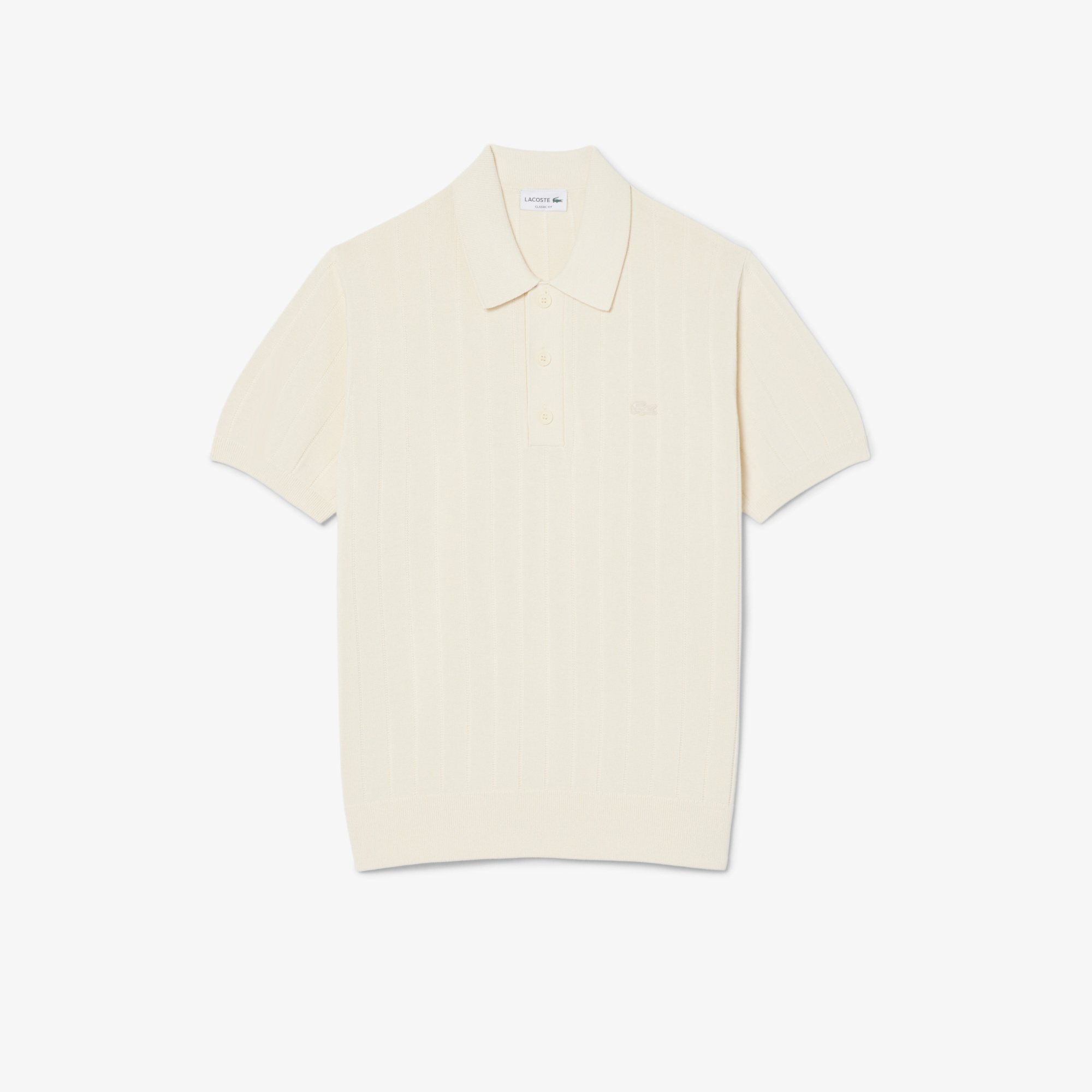 Erkek Classic Fit Kısa Kollu Polo Yaka Krem Triko