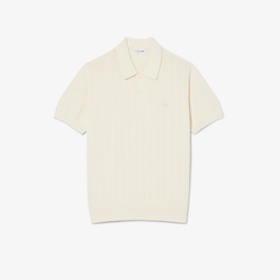 Erkek Classic Fit Kısa Kollu Polo Yaka Krem Triko Krem