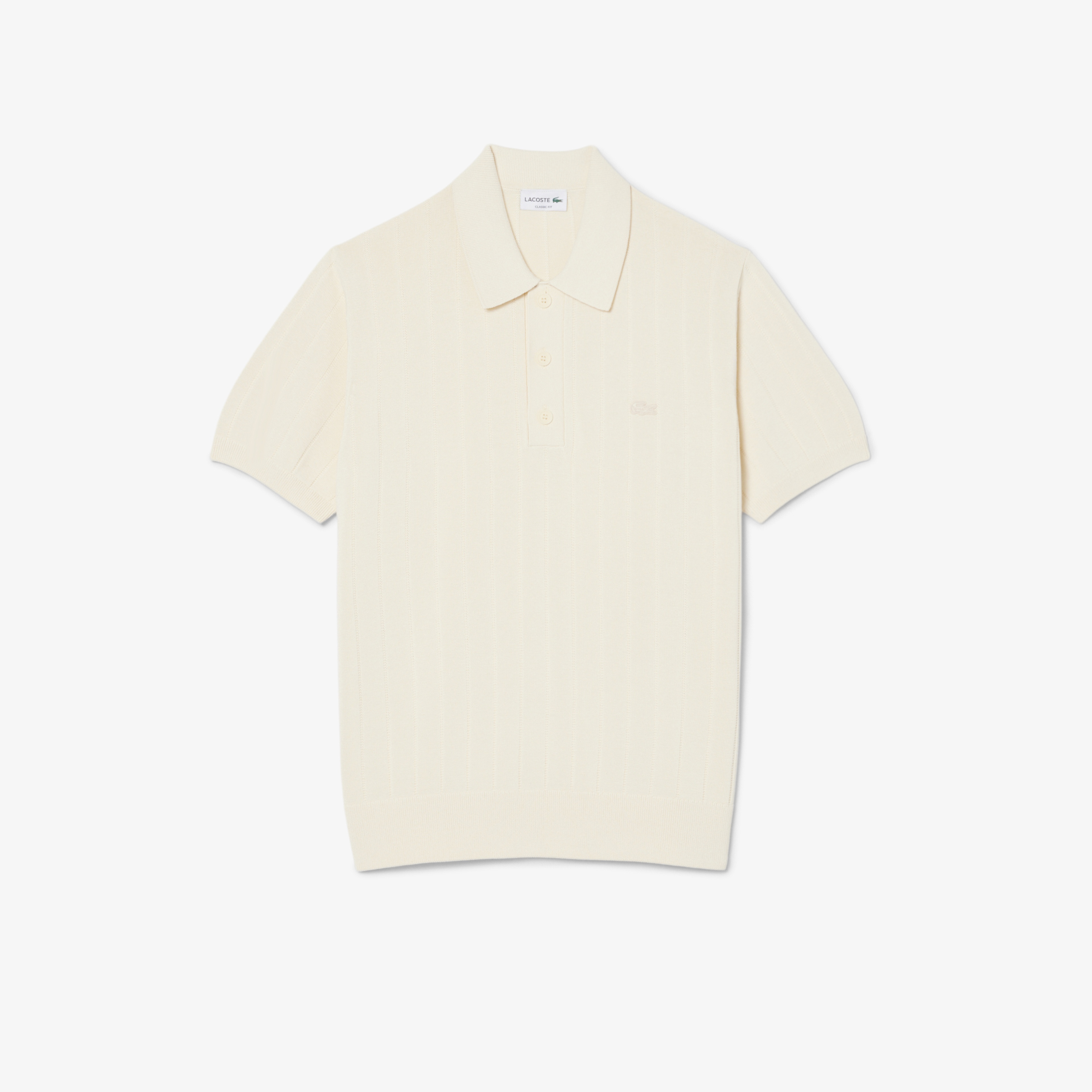 Erkek Classic Fit Kısa Kollu Polo Yaka Krem Triko