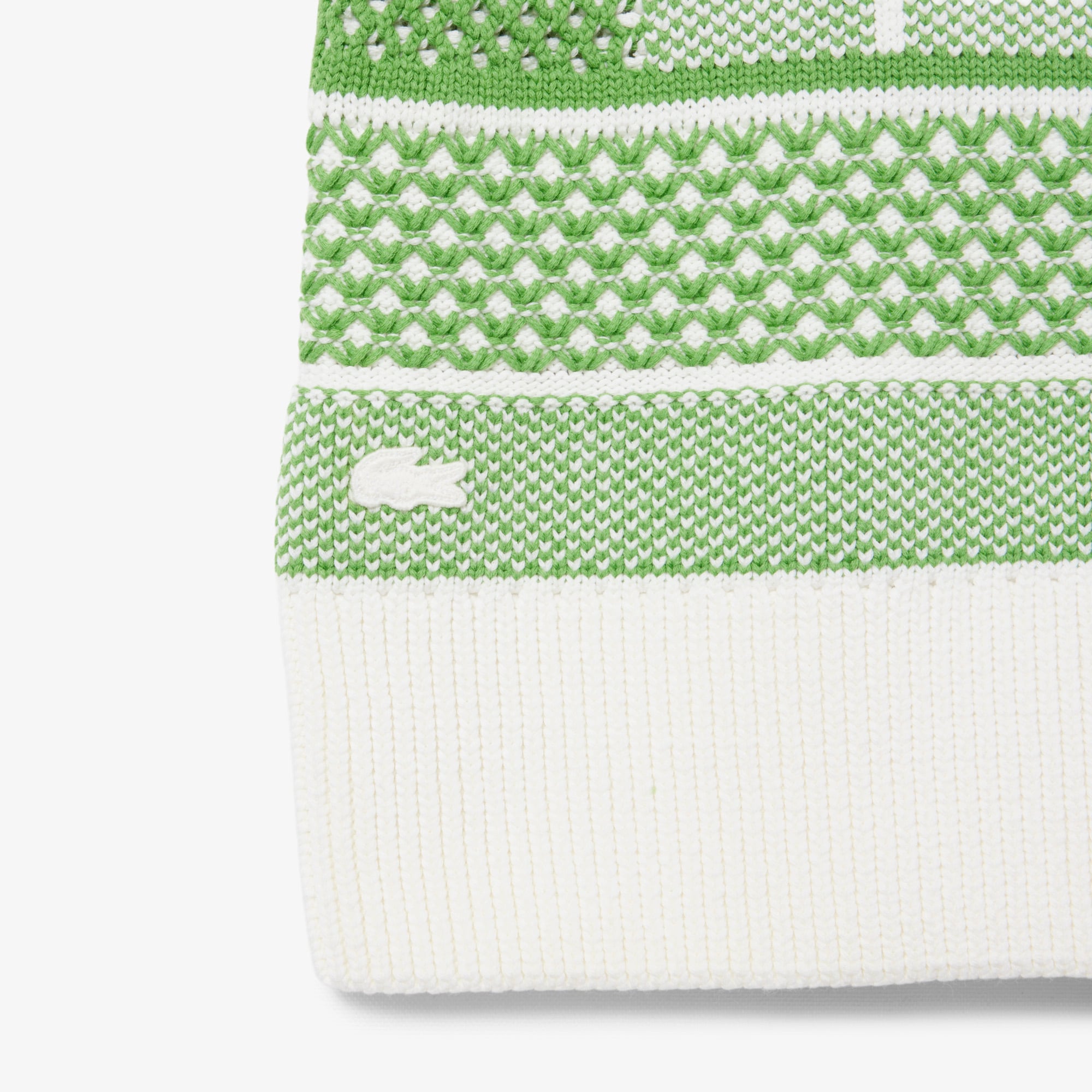 Lacoste Kadın Classic Fit Kısa Kollu Bisiklet Yaka Desenli Yeşil Elbise görsel 7