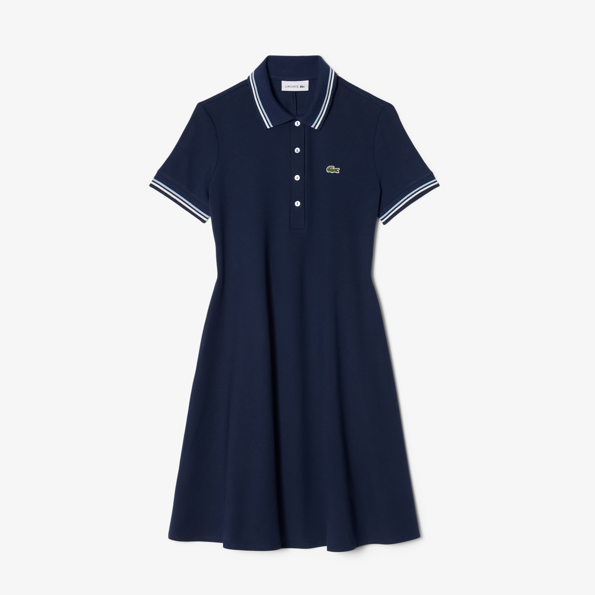 Lacoste Kadın Flare Fit Kısa Kollu Polo Yaka Organik Pamuk Lacivert Elbise görsel 5