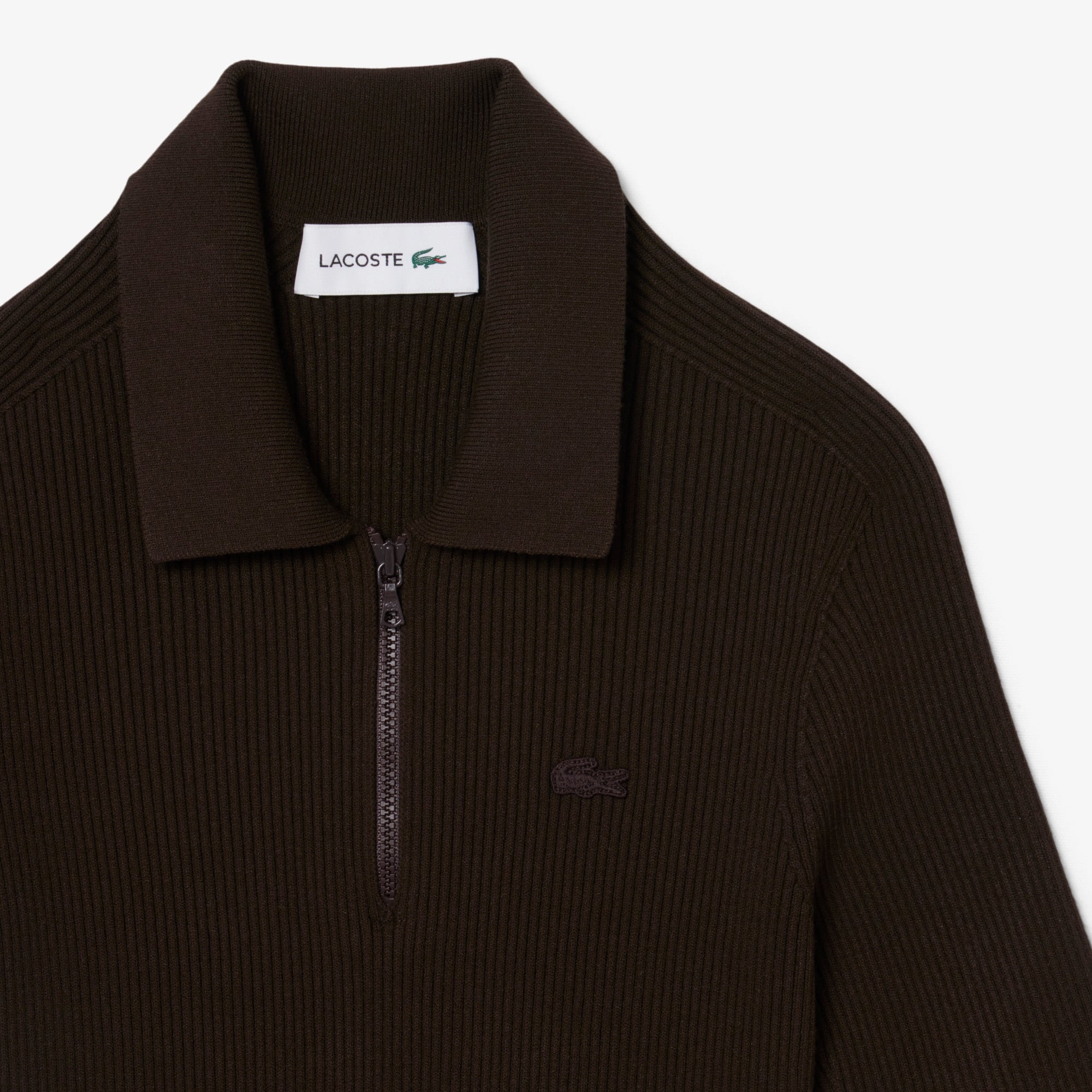 Lacoste Kadın Relaxed Fit Kısa Kollu Polo Yaka Koyu Kahverengi Elbise görsel 5