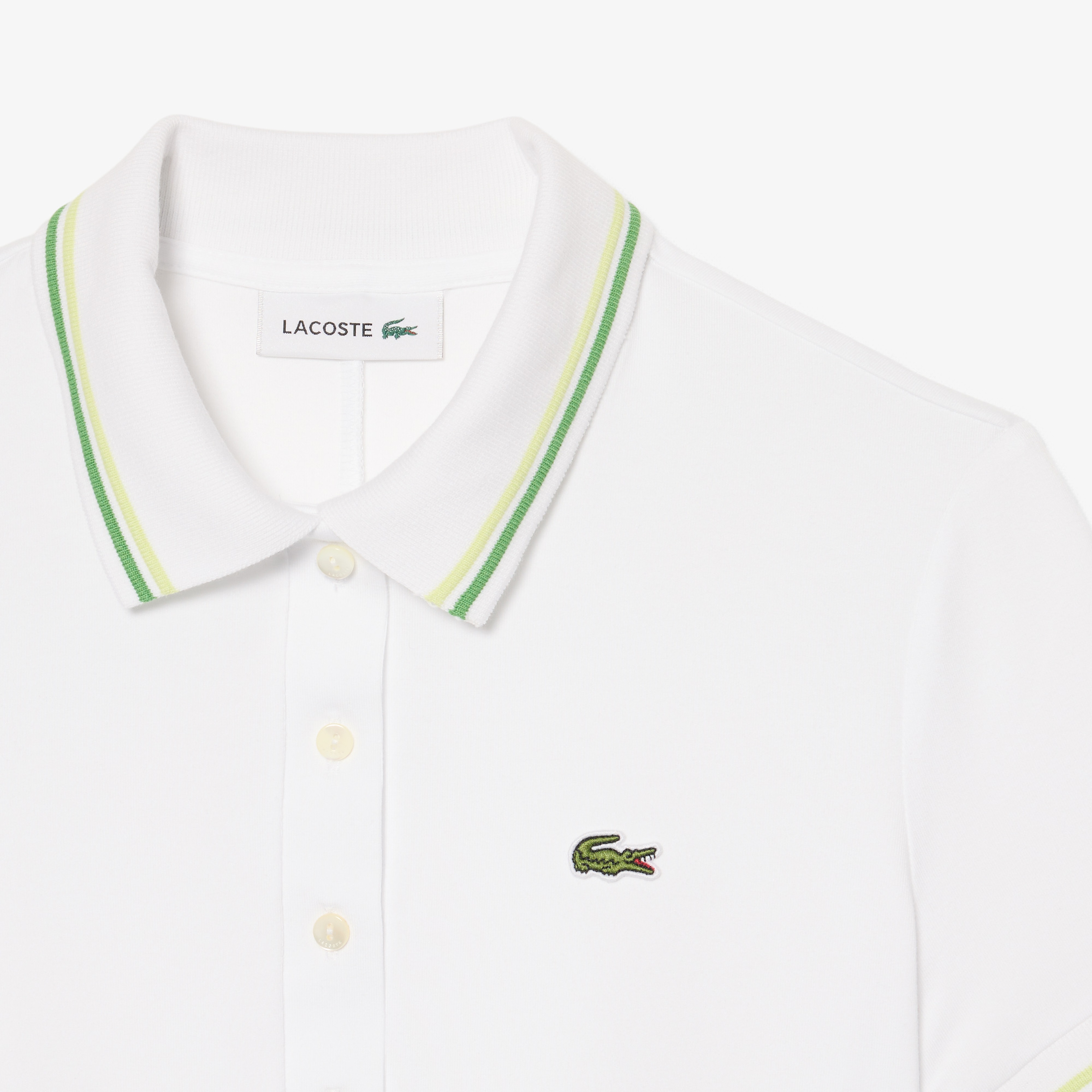 Kadın Flare Fit Kısa Kollu Polo Yaka Organik Pamuk Beyaz Elbise