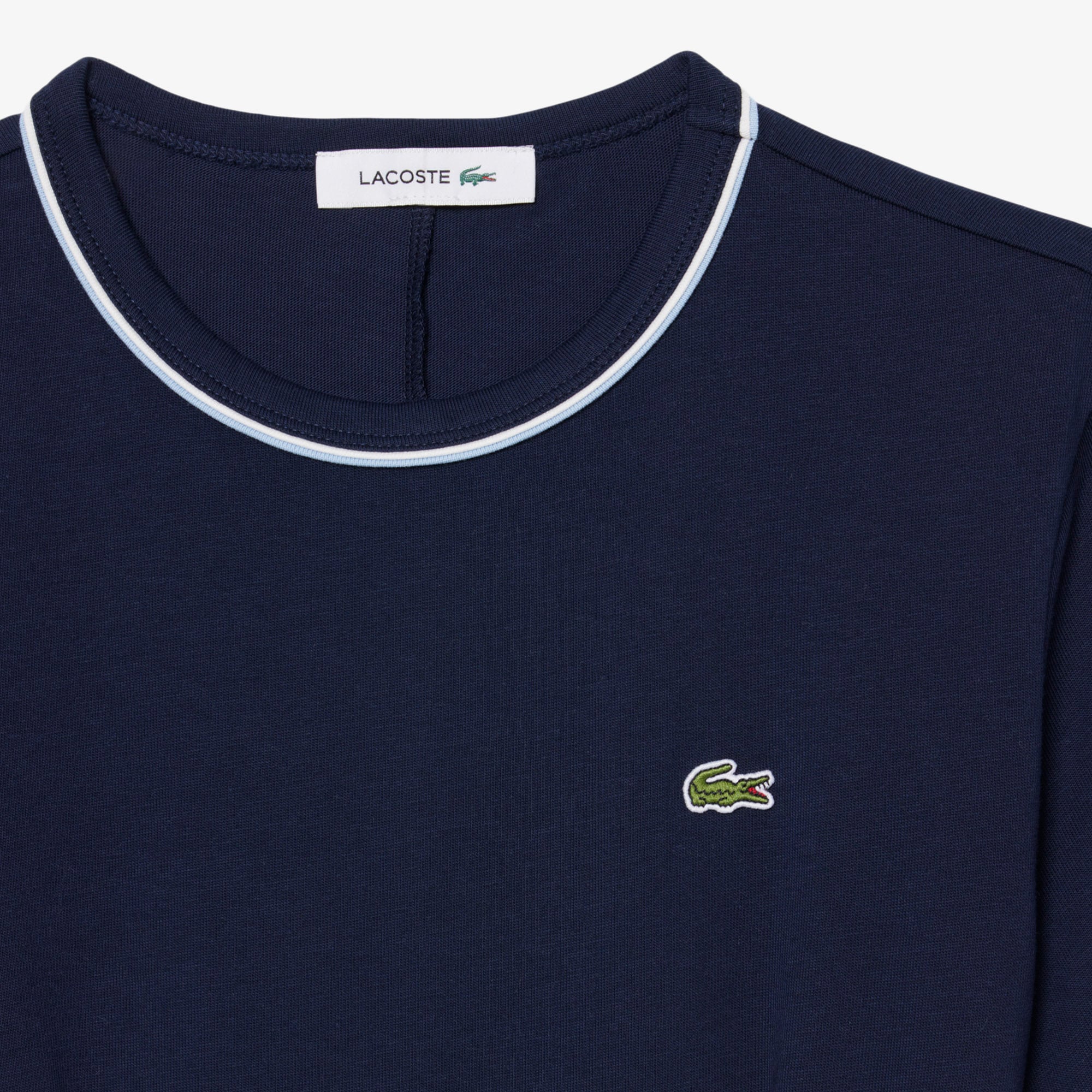 Lacoste Kadın Slim Fit Kısa Kollu Bisiklet Yaka Organik Pamuk Lacivert Elbise görsel 5
