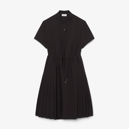 Kadın Regular Fit Kısa Kollu Polo Yaka Koyu Kahverengi Elbise Kahverengi