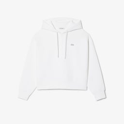 Kadın Oversize Fit Kapüşonlu Beyaz Sweatshirt Beyaz