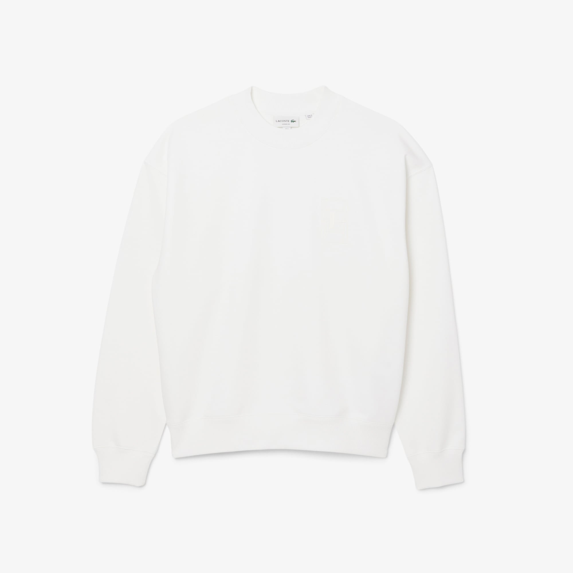 Erkek Loose Fit Bisiklet Yaka Beyaz Sweatshirt