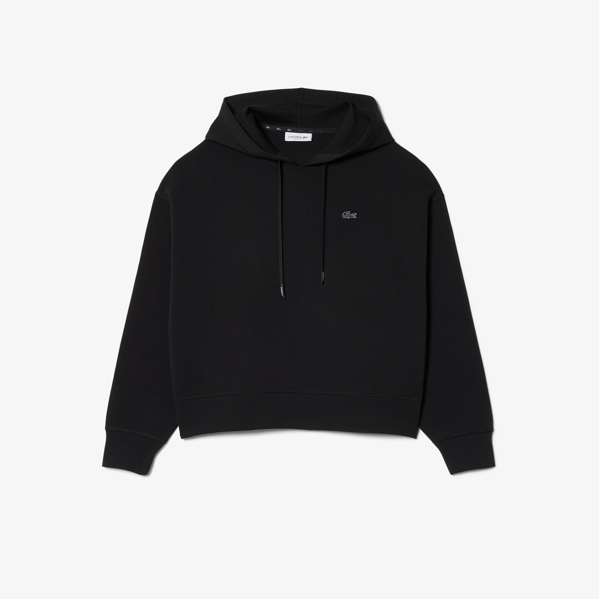 Lacoste Kadın Oversize Fit Kapüşonlu Siyah Sweatshirt görsel 4