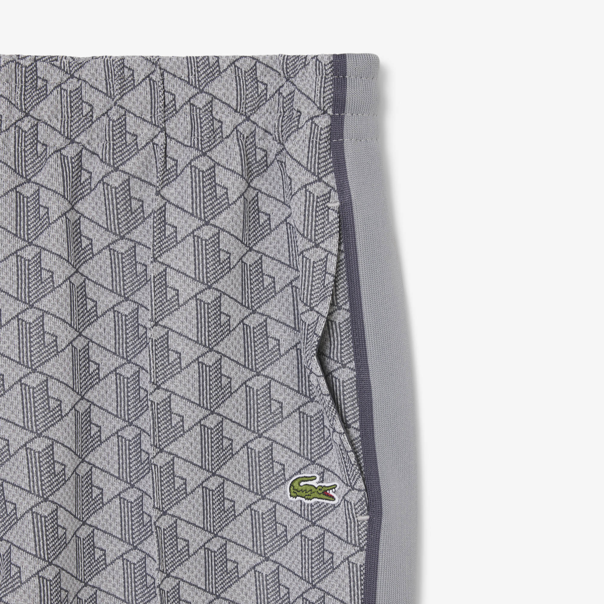 Lacoste Erkek Regular Fit Monogram Gri Eşofman Altı görsel 5