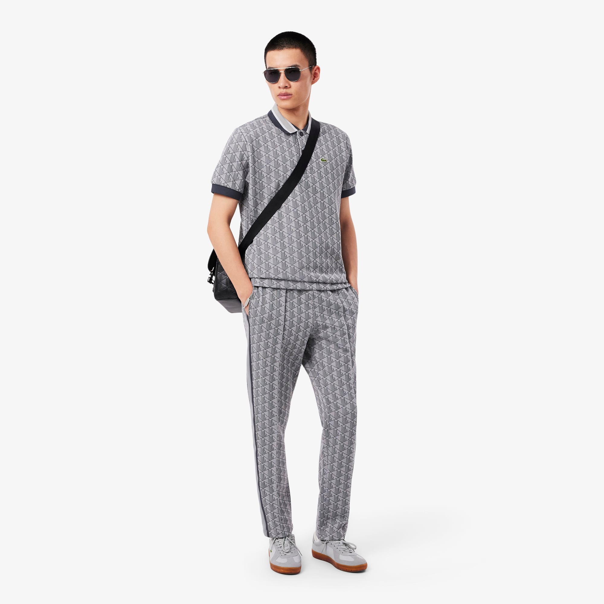 Lacoste Erkek Regular Fit Monogram Gri Eşofman Altı