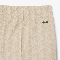 Kadın Flare Fit Monogram Bej Eşofman Altı Bej