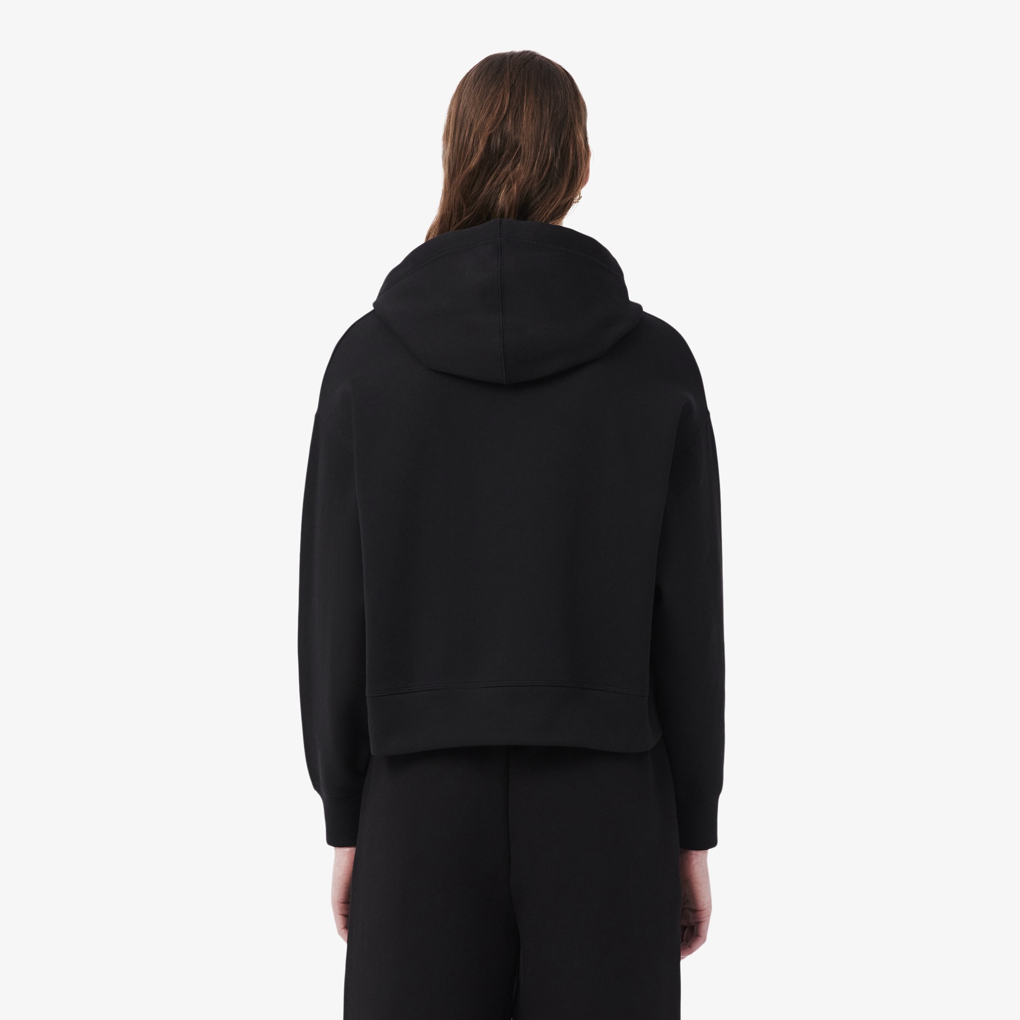 Kadın Oversize Fit Kapüşonlu Siyah Sweatshirt