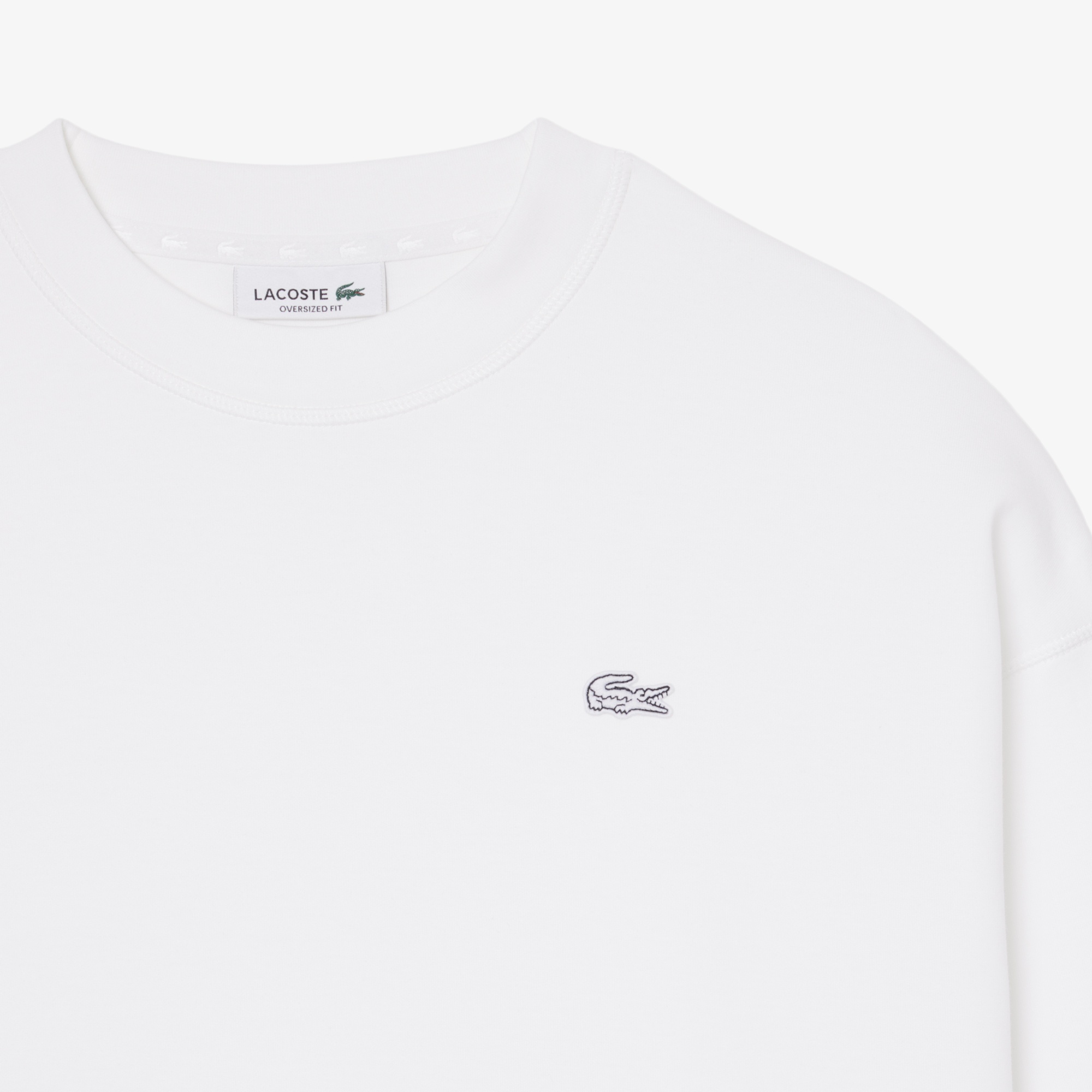 Kadın Oversize Fit Bisiklet Yaka Beyaz Sweatshirt