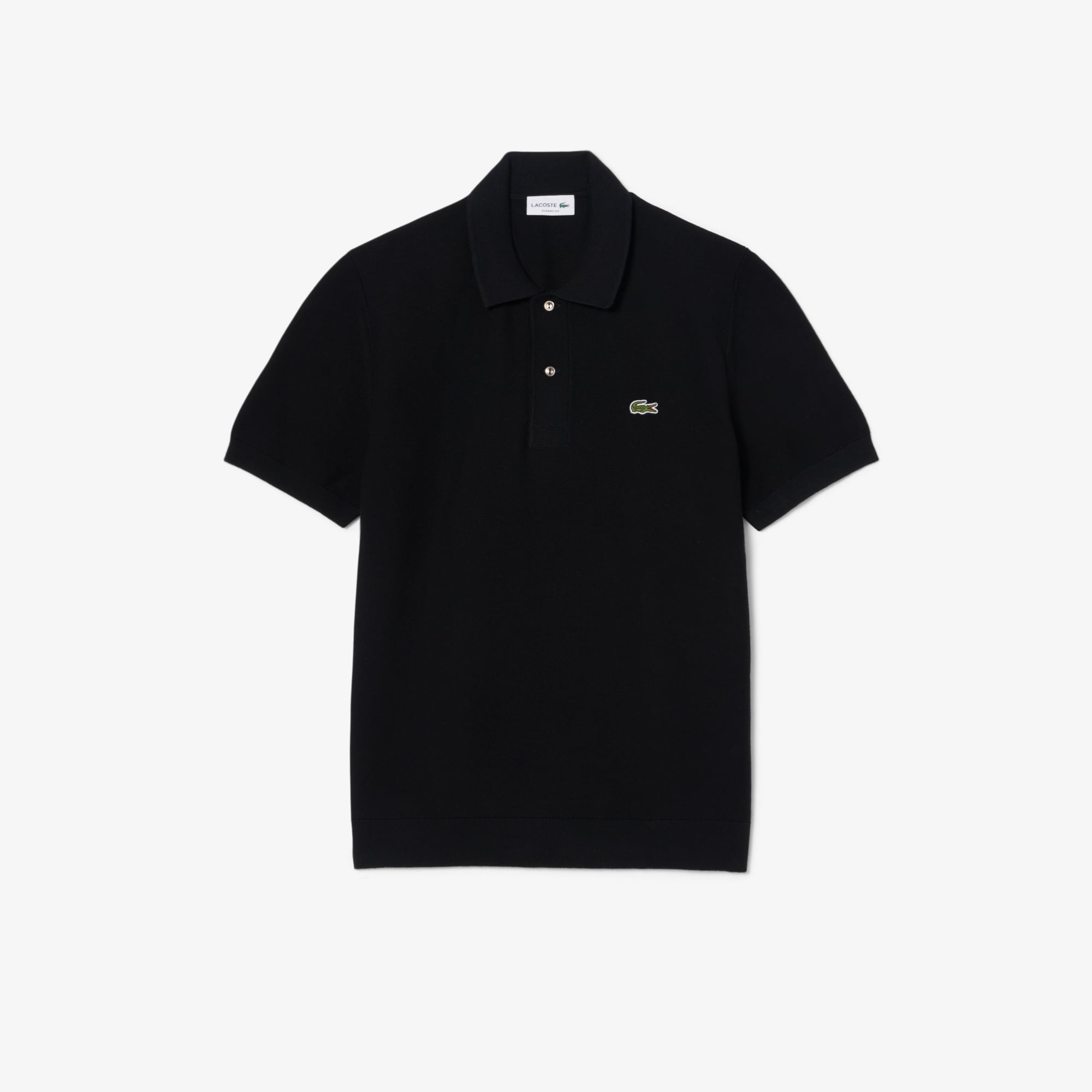 Lacoste Erkek Classic Fit Kısa Kollu Polo Yaka Siyah Triko görsel 4