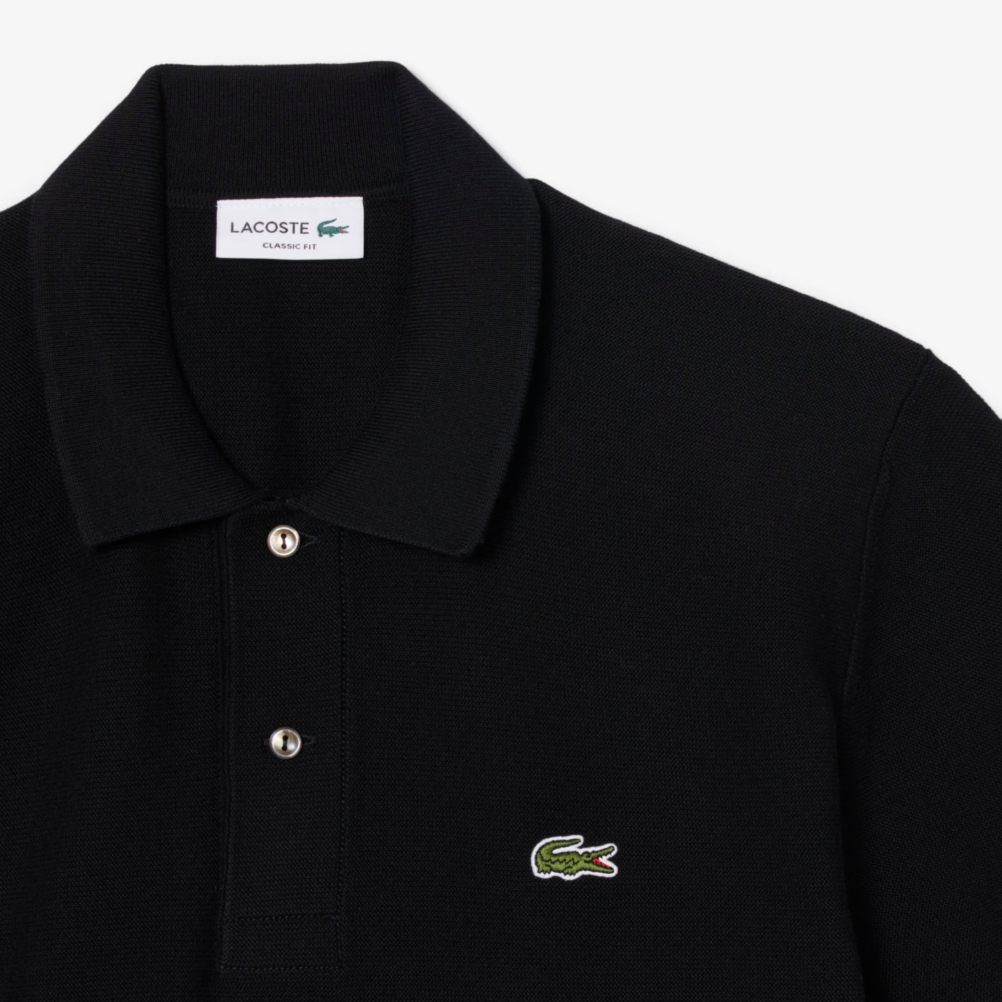 Lacoste Erkek Classic Fit Kısa Kollu Polo Yaka Siyah Triko görsel 5