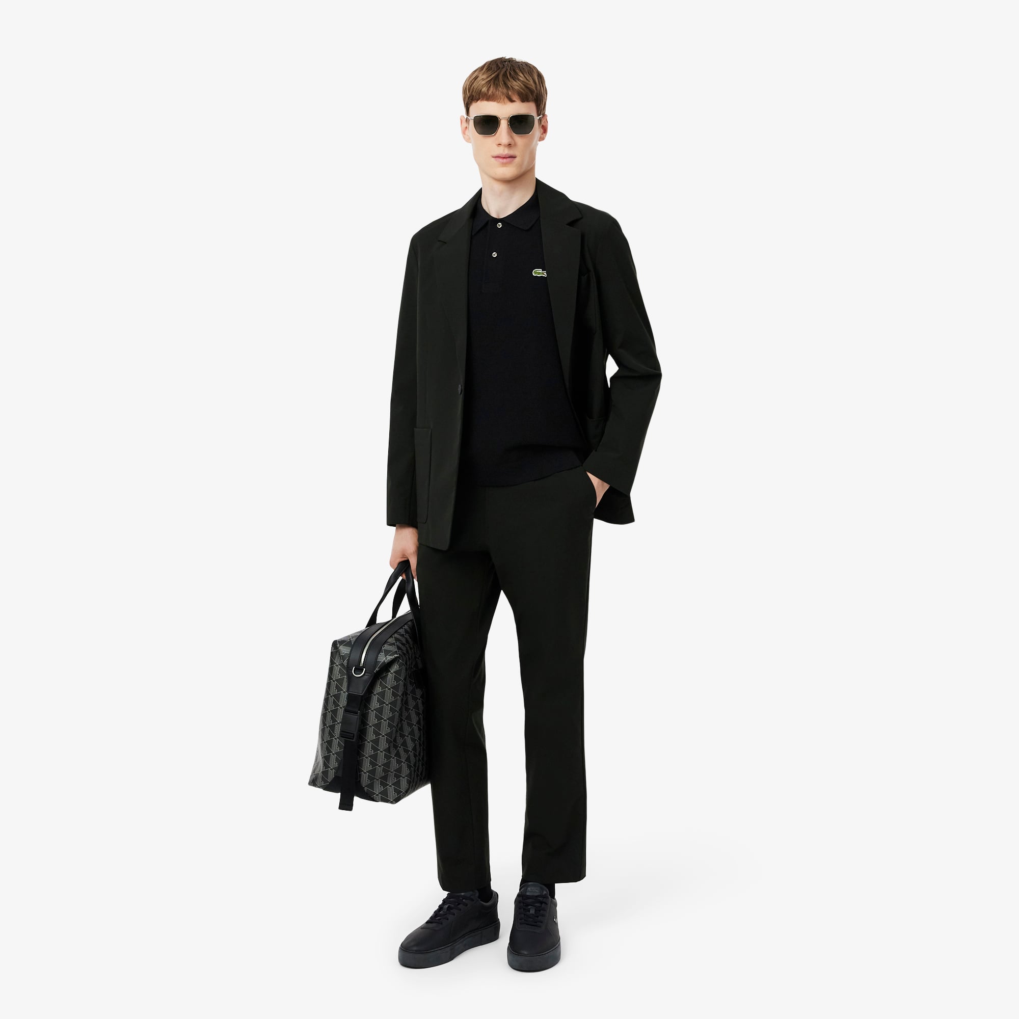 Lacoste Erkek Classic Fit Kısa Kollu Polo Yaka Siyah Triko görsel 6