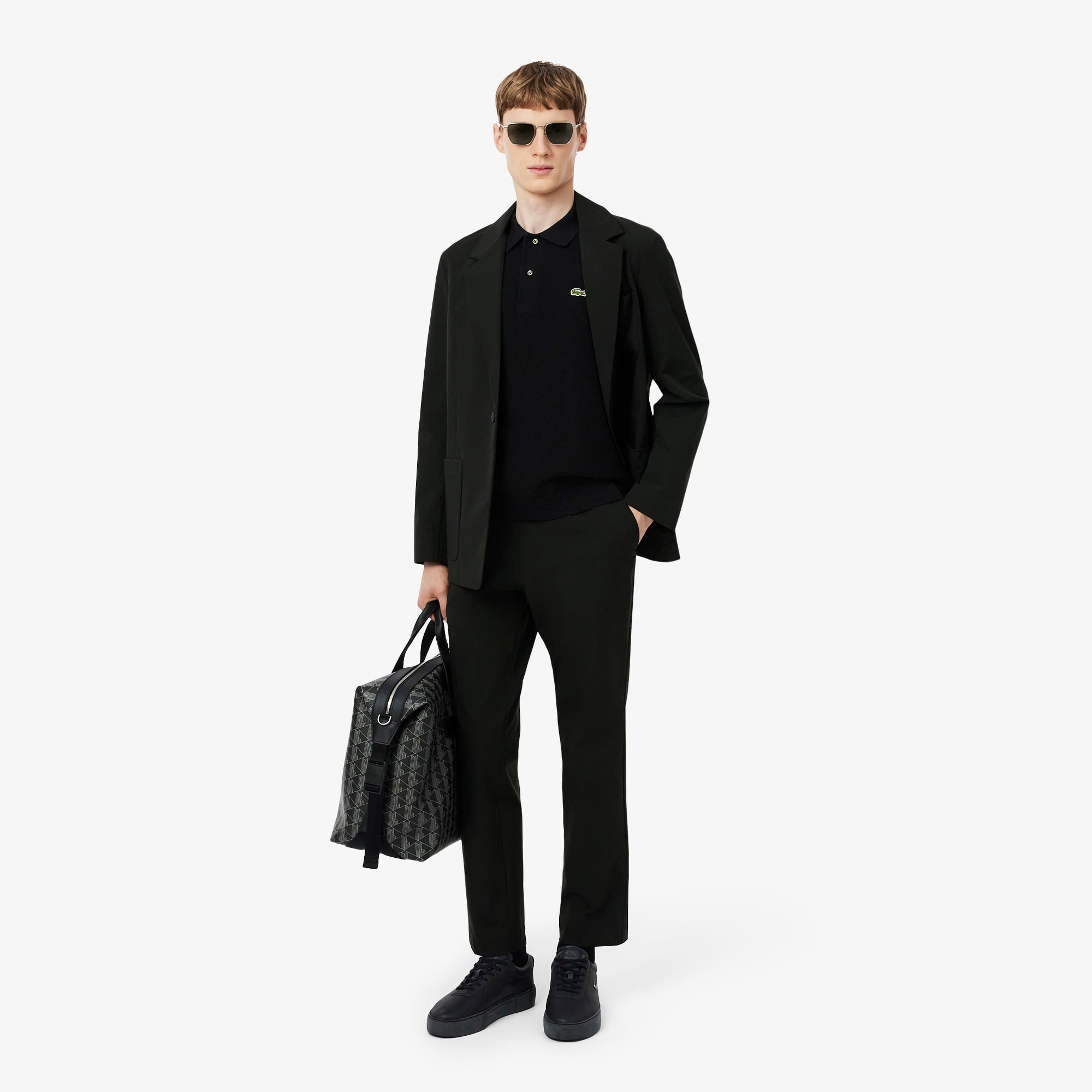 Erkek Classic Fit Kısa Kollu Polo Yaka Siyah Triko