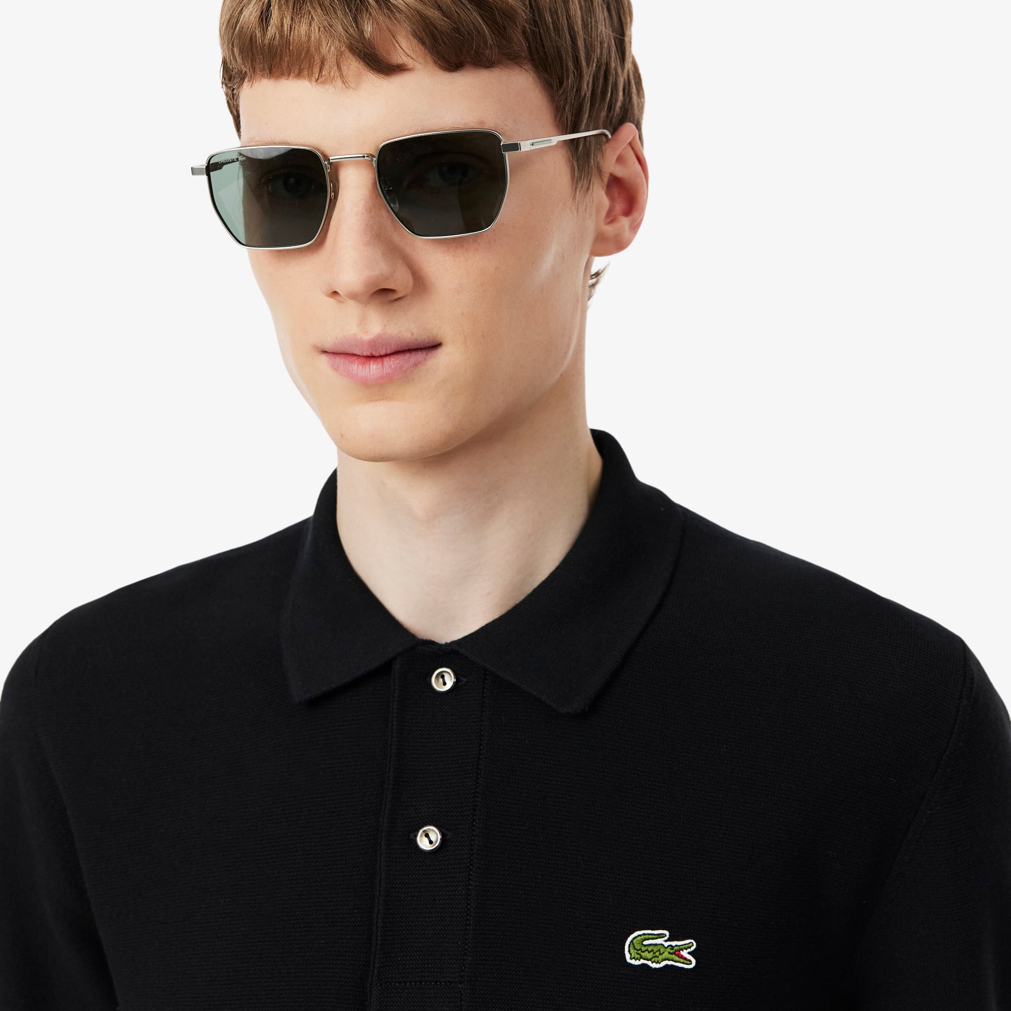 Lacoste Erkek Classic Fit Kısa Kollu Polo Yaka Siyah Triko görsel 2