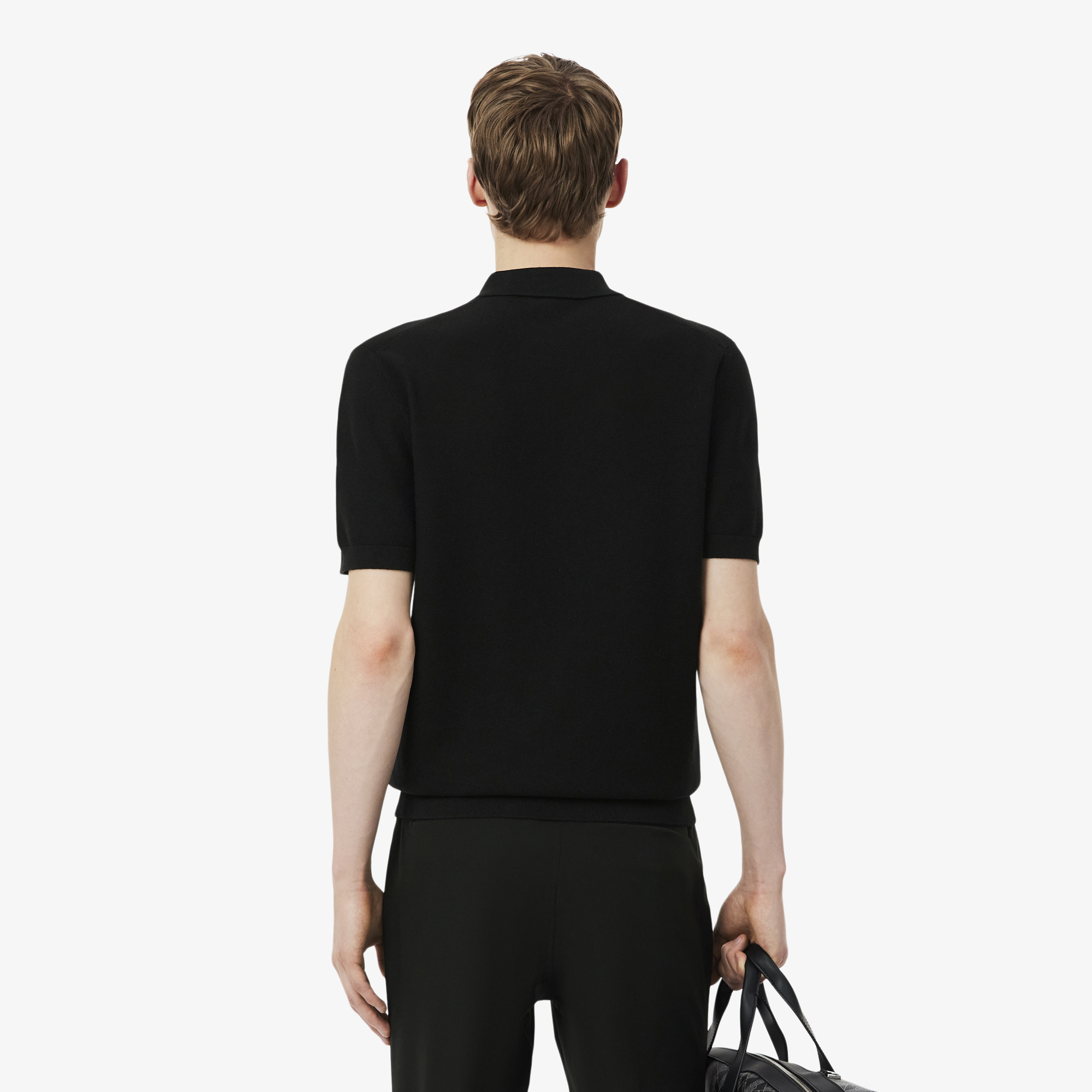 Lacoste Erkek Classic Fit Kısa Kollu Polo Yaka Siyah Triko görsel 3