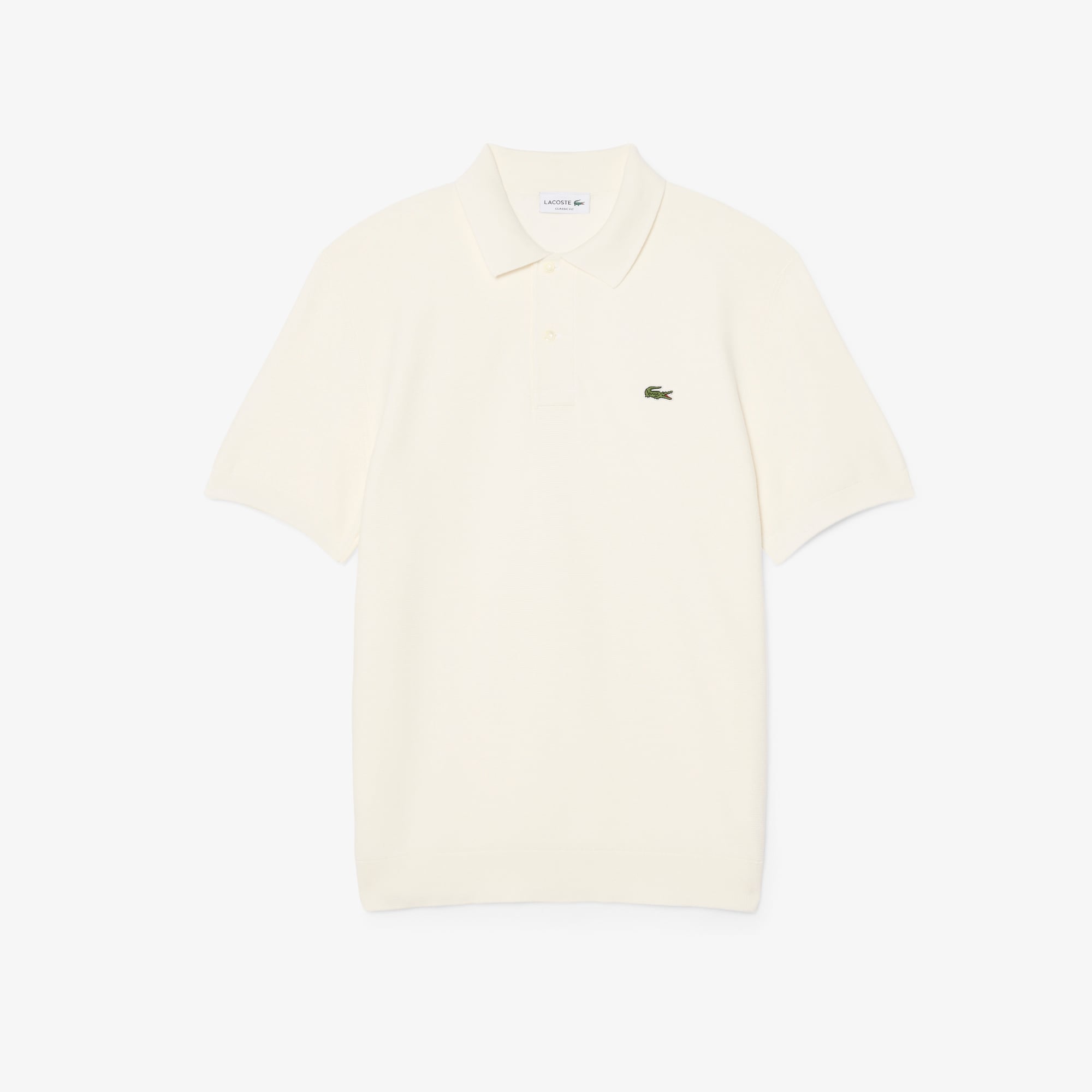 Lacoste Erkek Classic Fit Kısa Kollu Polo Yaka Krem Triko görsel 5