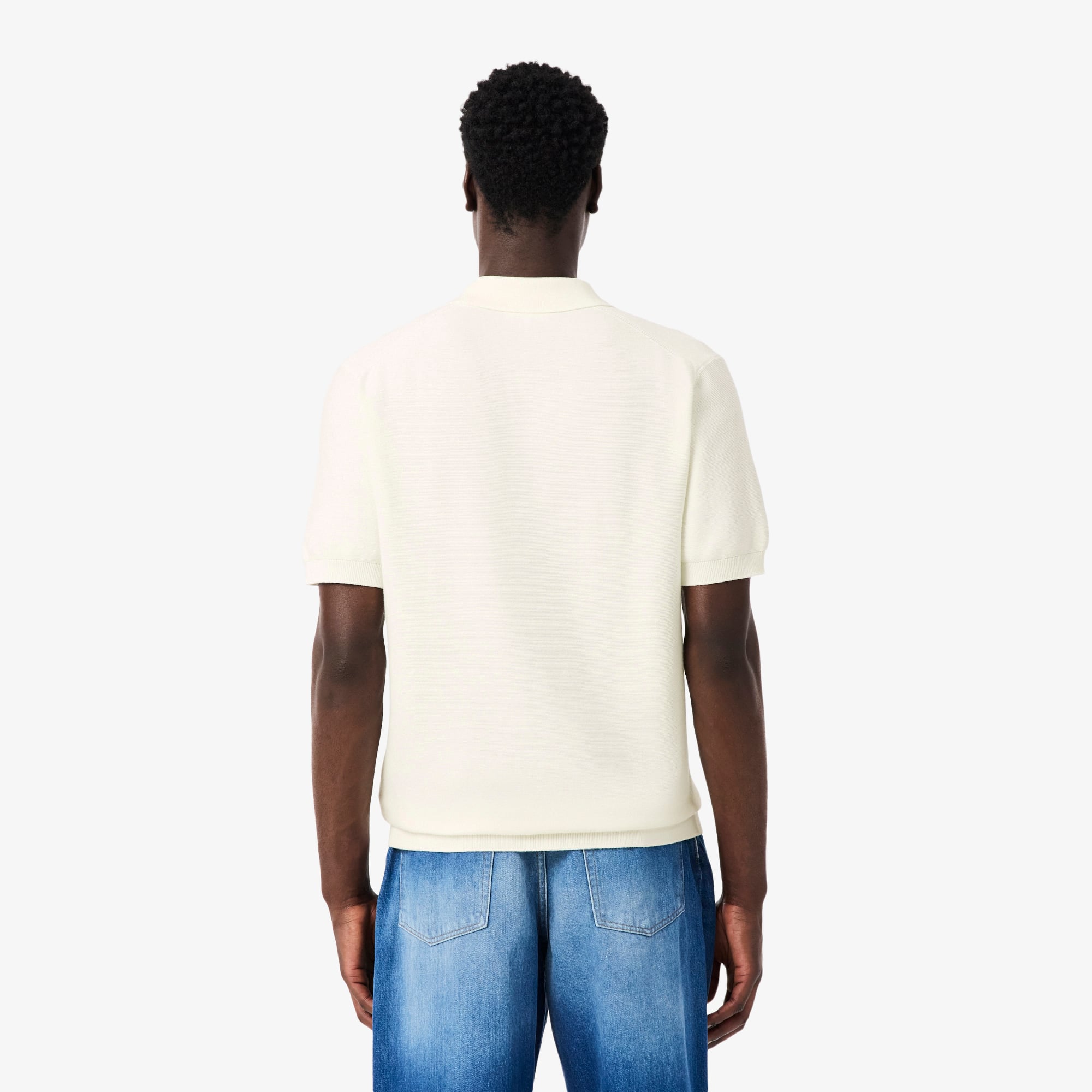 Lacoste Erkek Classic Fit Kısa Kollu Polo Yaka Krem Triko görsel 3